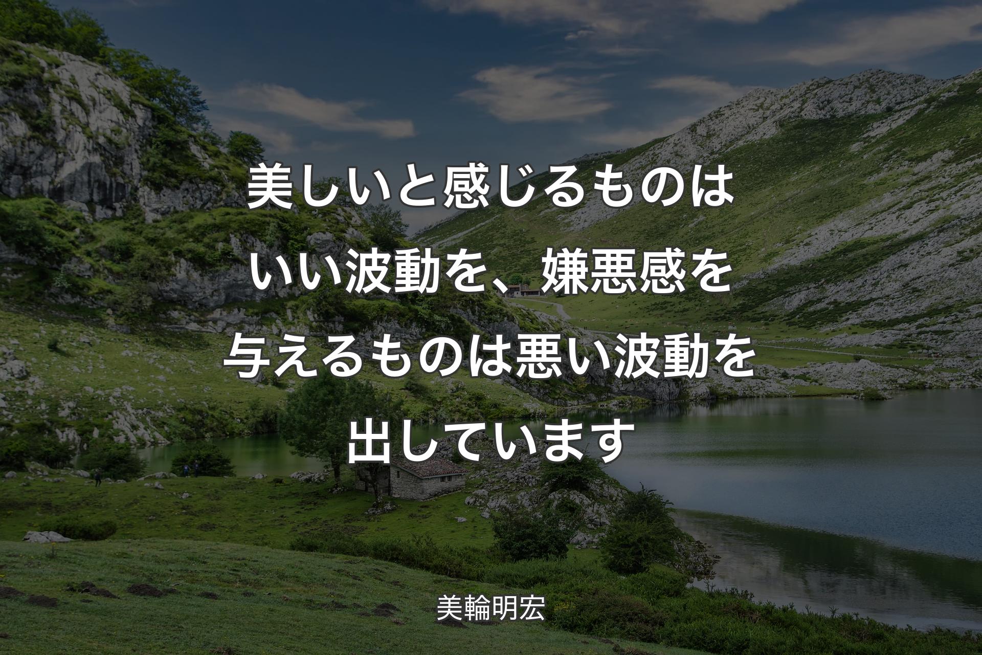 【背景1】美しいと感じるものはいい波動を、嫌悪感を与えるものは悪い波動を出しています - 美輪明宏