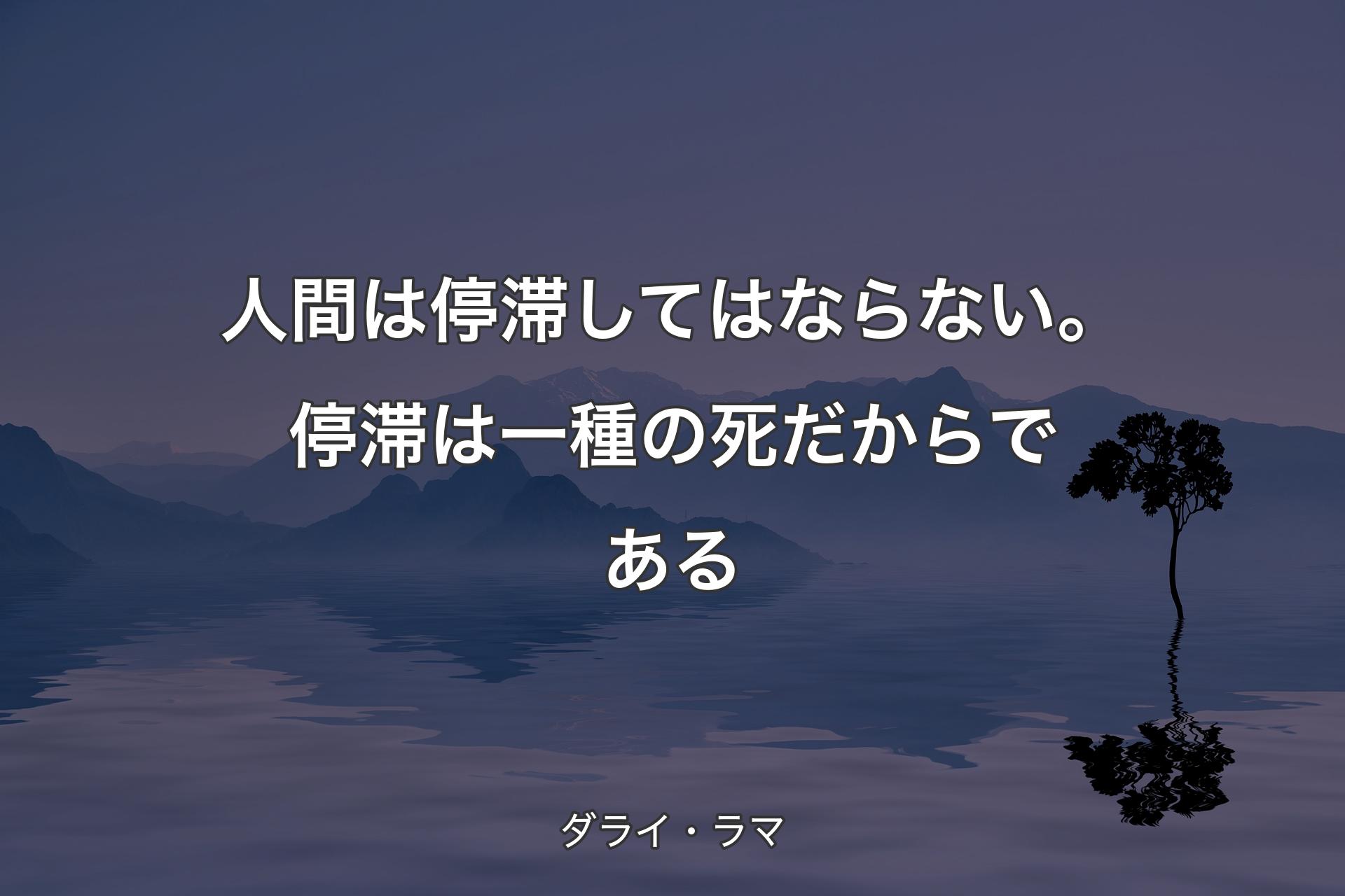 【背景4】人間は停滞してはならない。�停滞は一種の死だからである - ダライ・ラマ