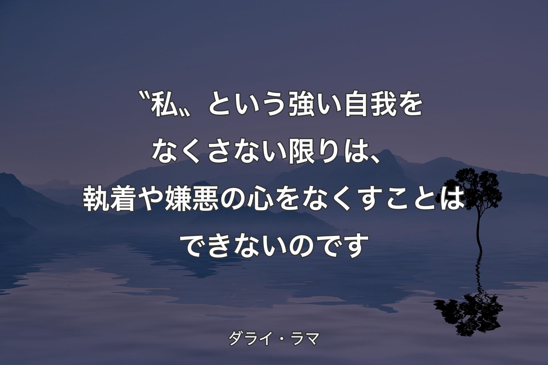 【背景4】〝私〟という強い自我をなくさない限りは、 執着や嫌悪の心をなくすことはできないのです - ダライ・ラマ