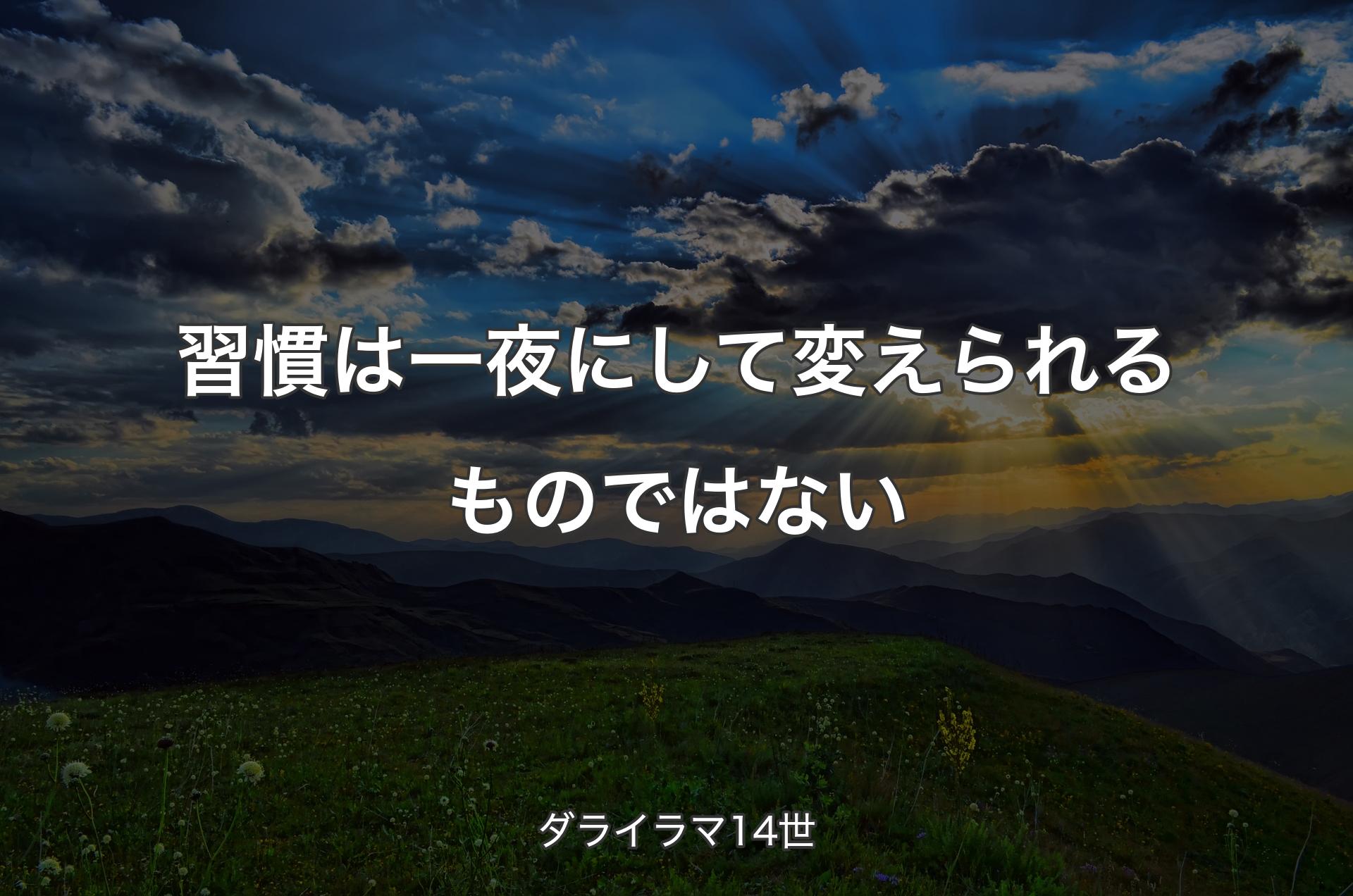 習慣は一夜にして変えられるものではない - ダライラマ14世