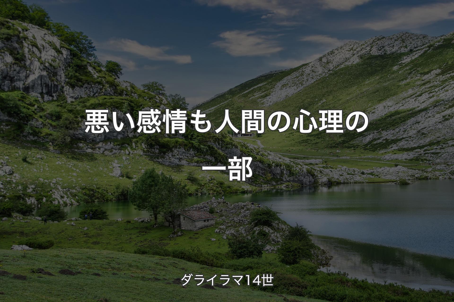 【背景1】悪い感情も人間の心理の一部 - ダライラマ14世