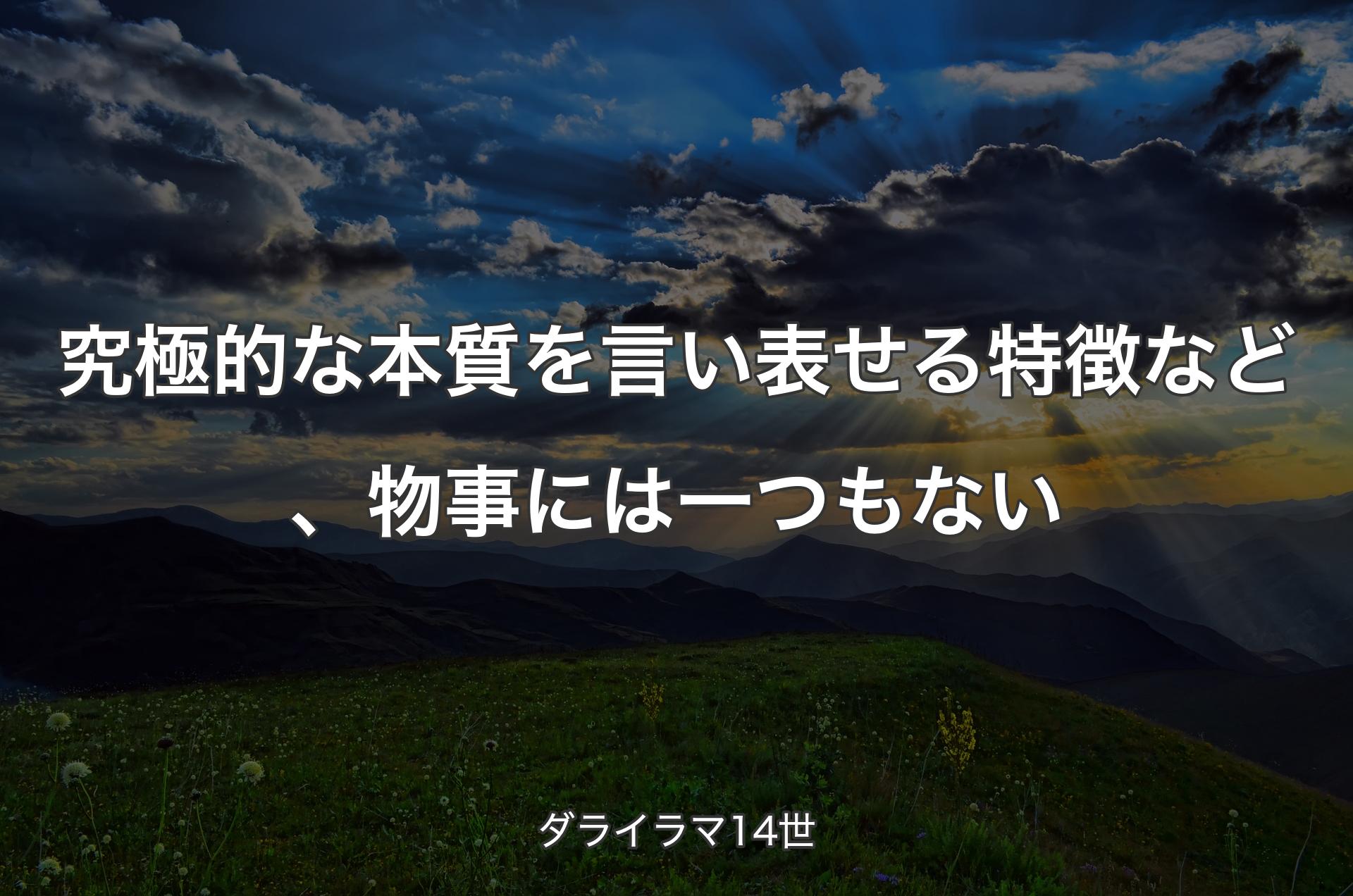 究極的な本質を言い表せる特徴など、物事には一つもない - ダライラマ14世