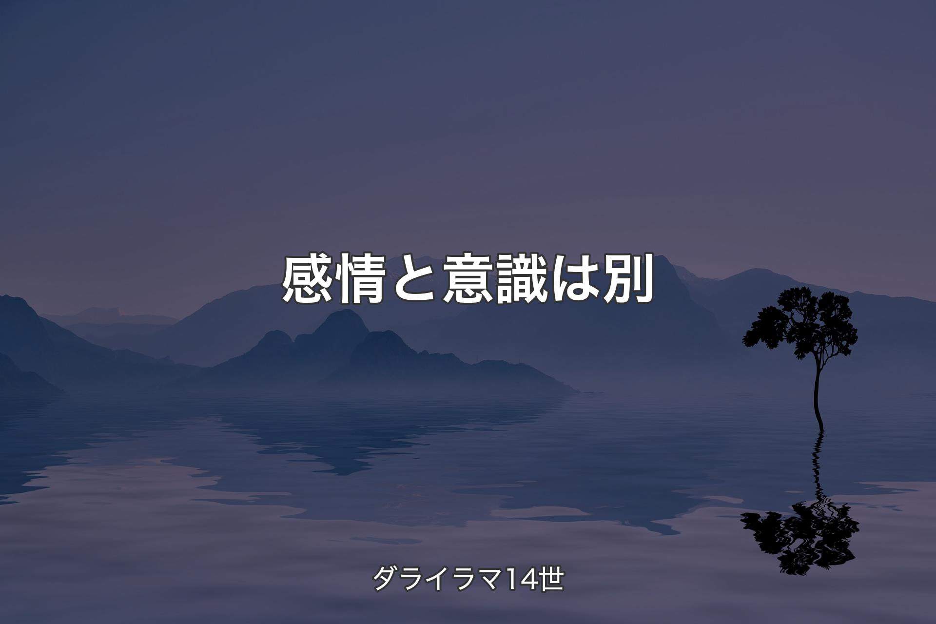 【背景4】感情と意識は別 - ダライラマ14世