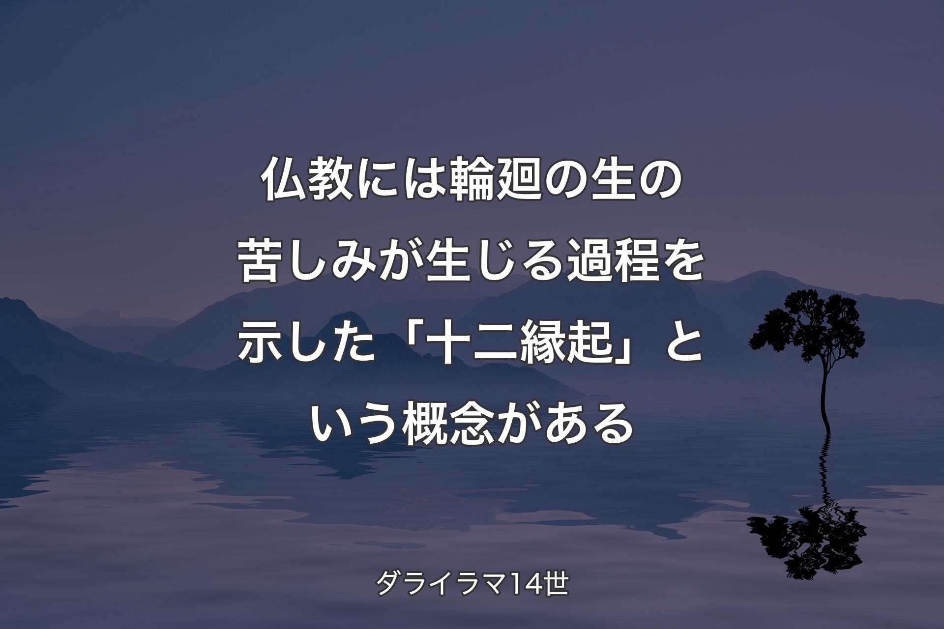 仏教には輪廻の生の苦しみが生じる過程を示した「十二縁起」という概念がある - ダライラマ14世