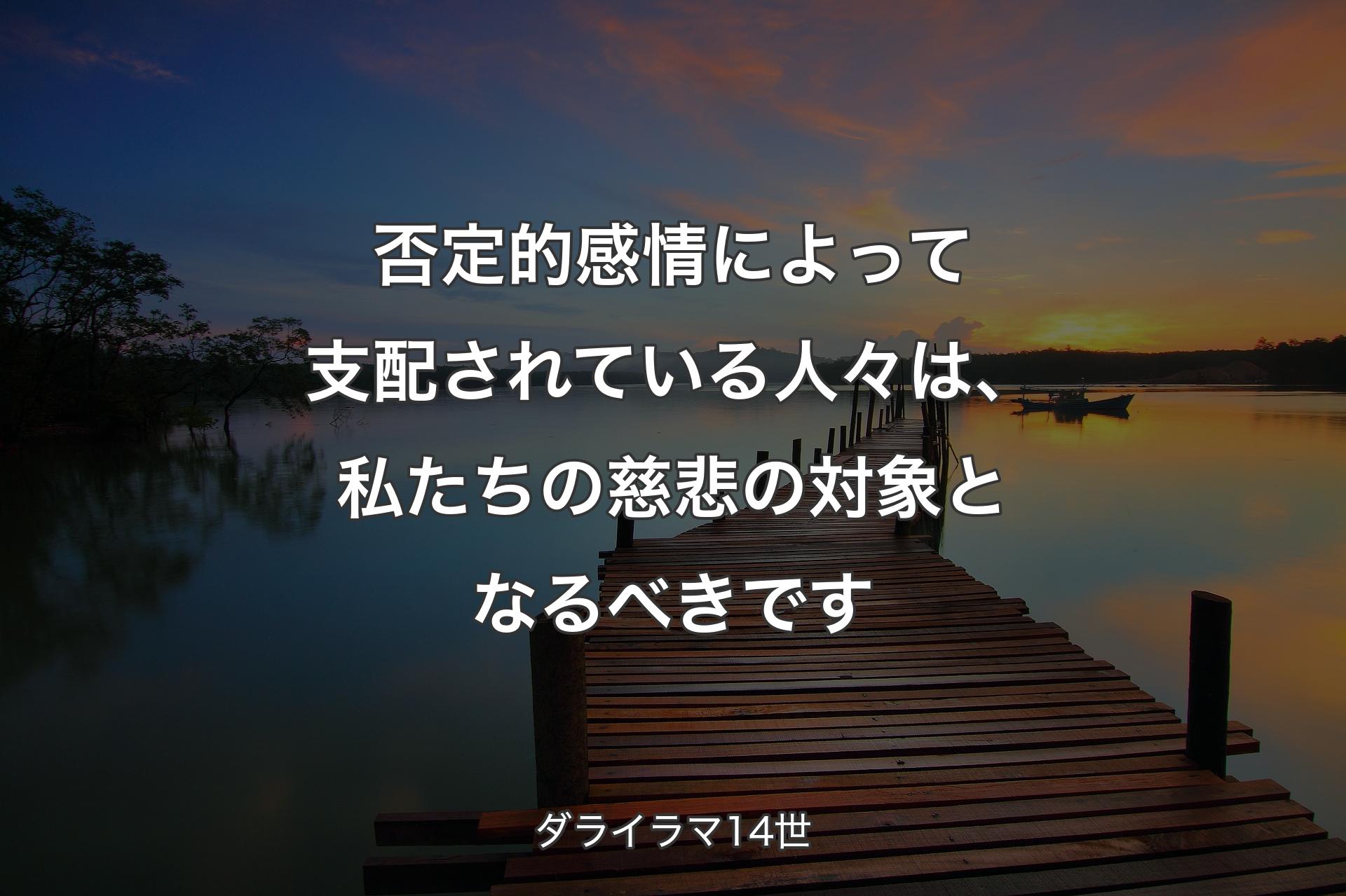 【背景3】否定的感情によって支配されている人々は、私たちの慈悲の対象となるべきです - ダライラマ14世