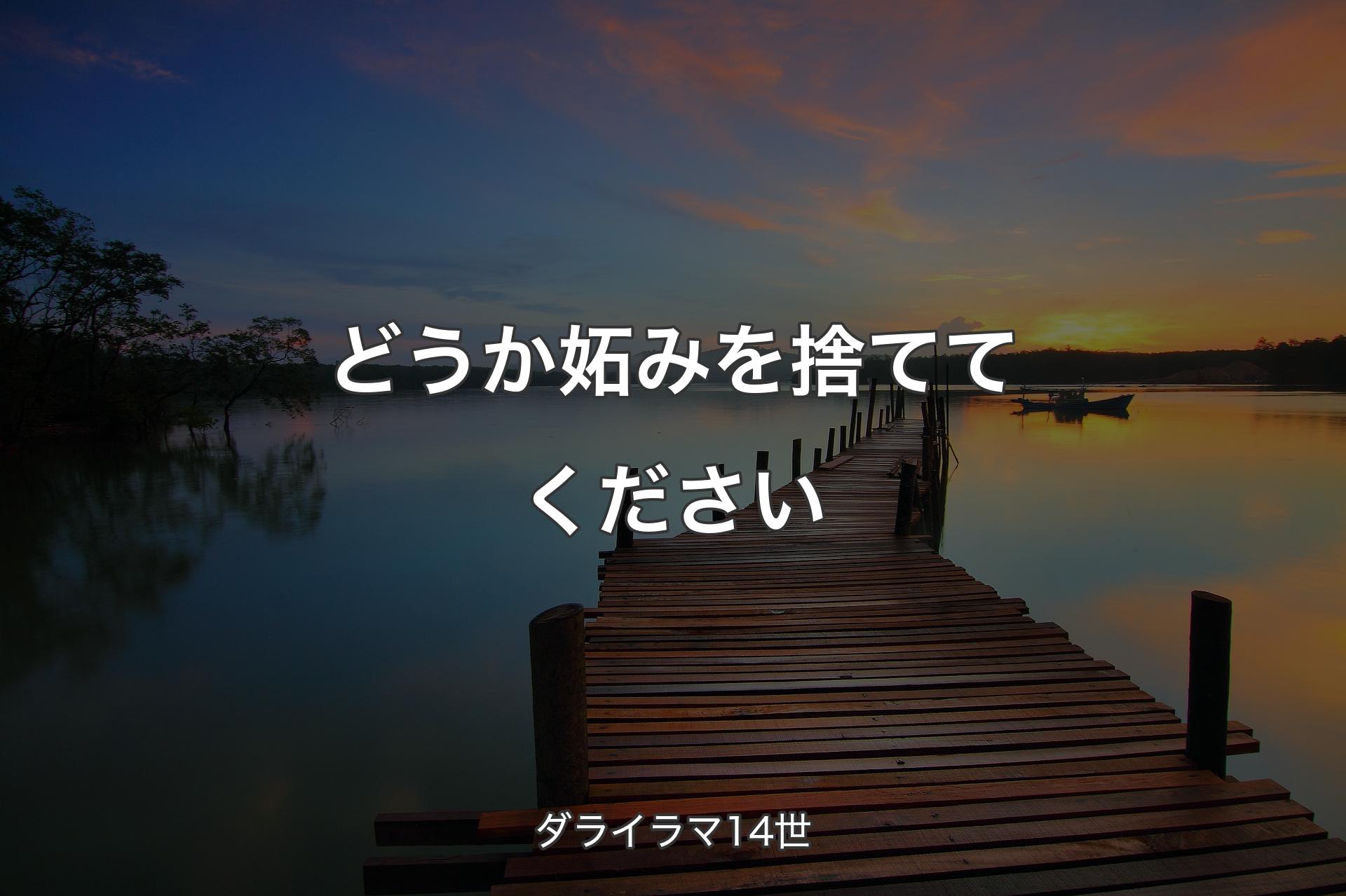 【背景3】どうか妬みを捨ててください - ダライラマ14世