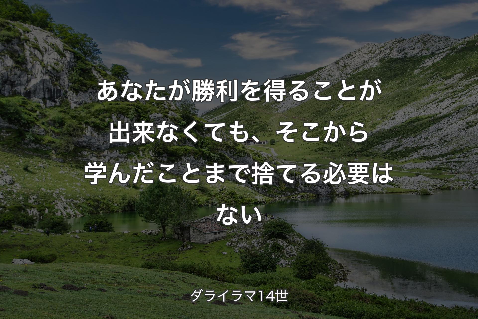 【背景1】あなたが勝利を得ることが出来なくても、そこから学んだことまで捨てる必要はない - ダライラマ14世