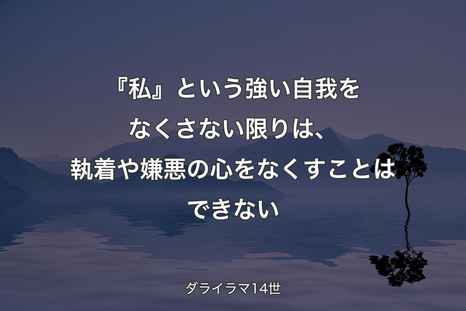 『私』という強い自我をなくさない限りは、 執着や嫌悪の心をなくすことはできない - ダライラマ14世