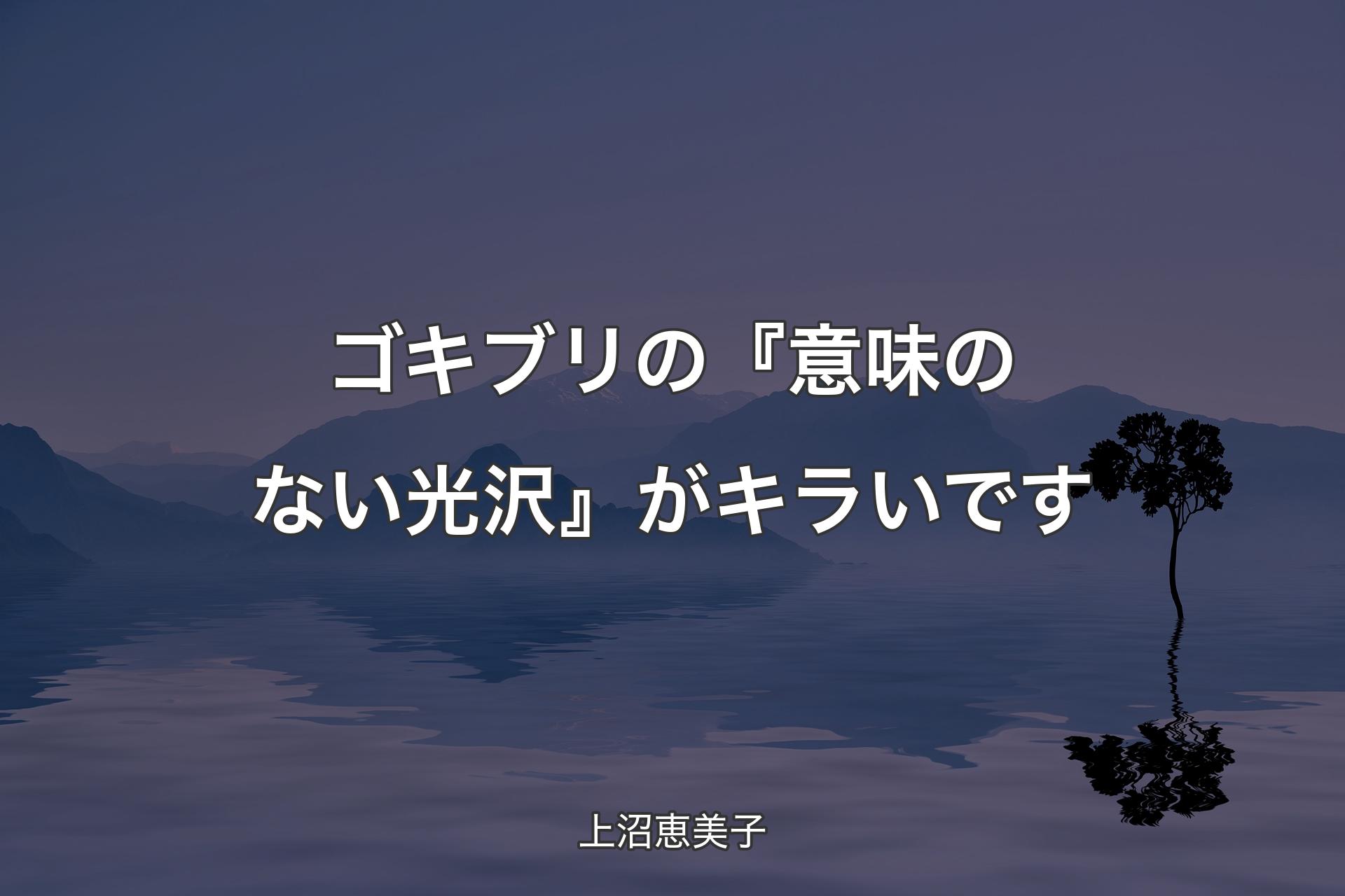 【背景4】ゴキブリの『意味のない光沢』がキラいです - 上沼恵美子