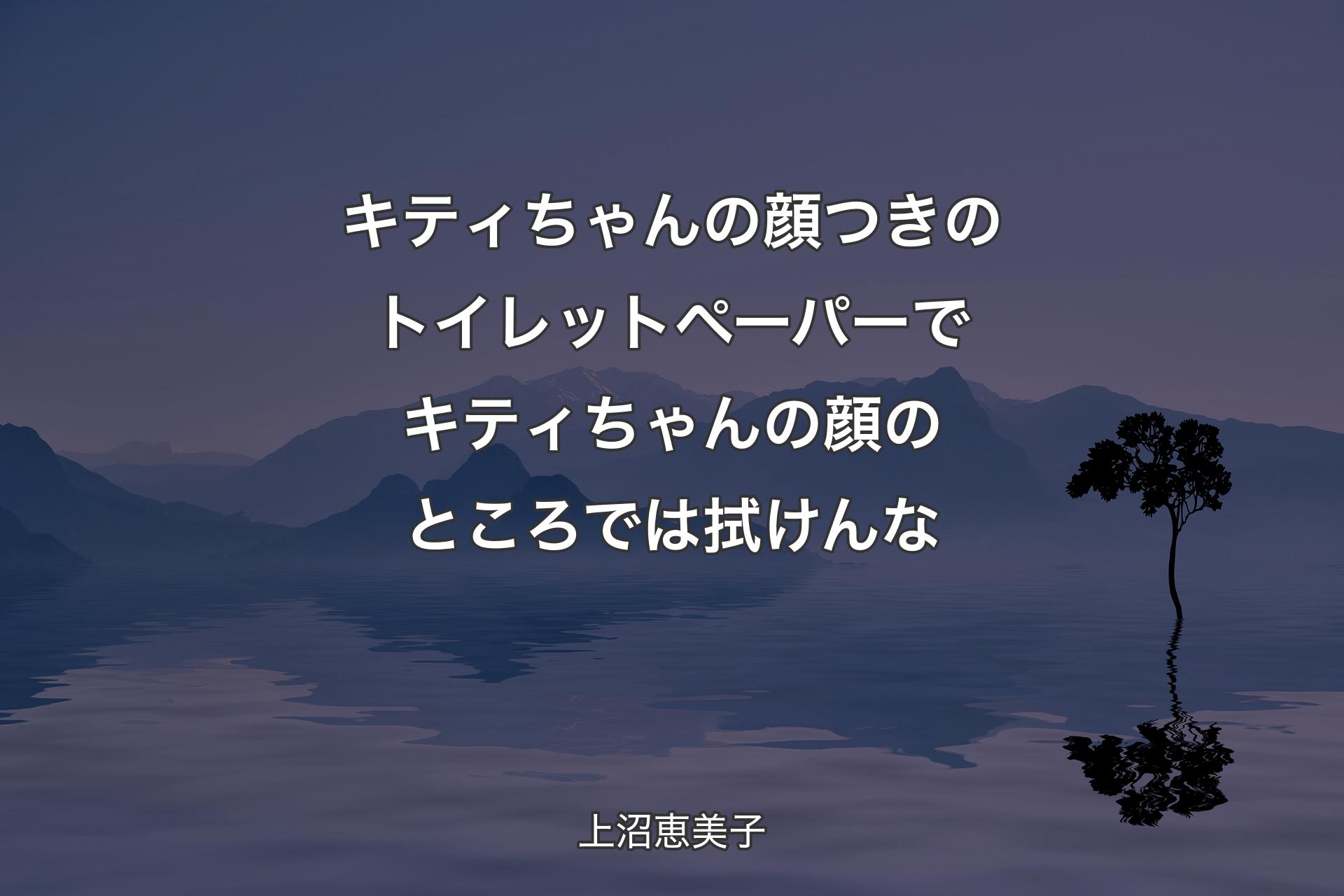 【背景4】キティちゃんの顔つきのトイレットペーパーでキティちゃんの顔のところでは拭けんな - 上沼恵美子