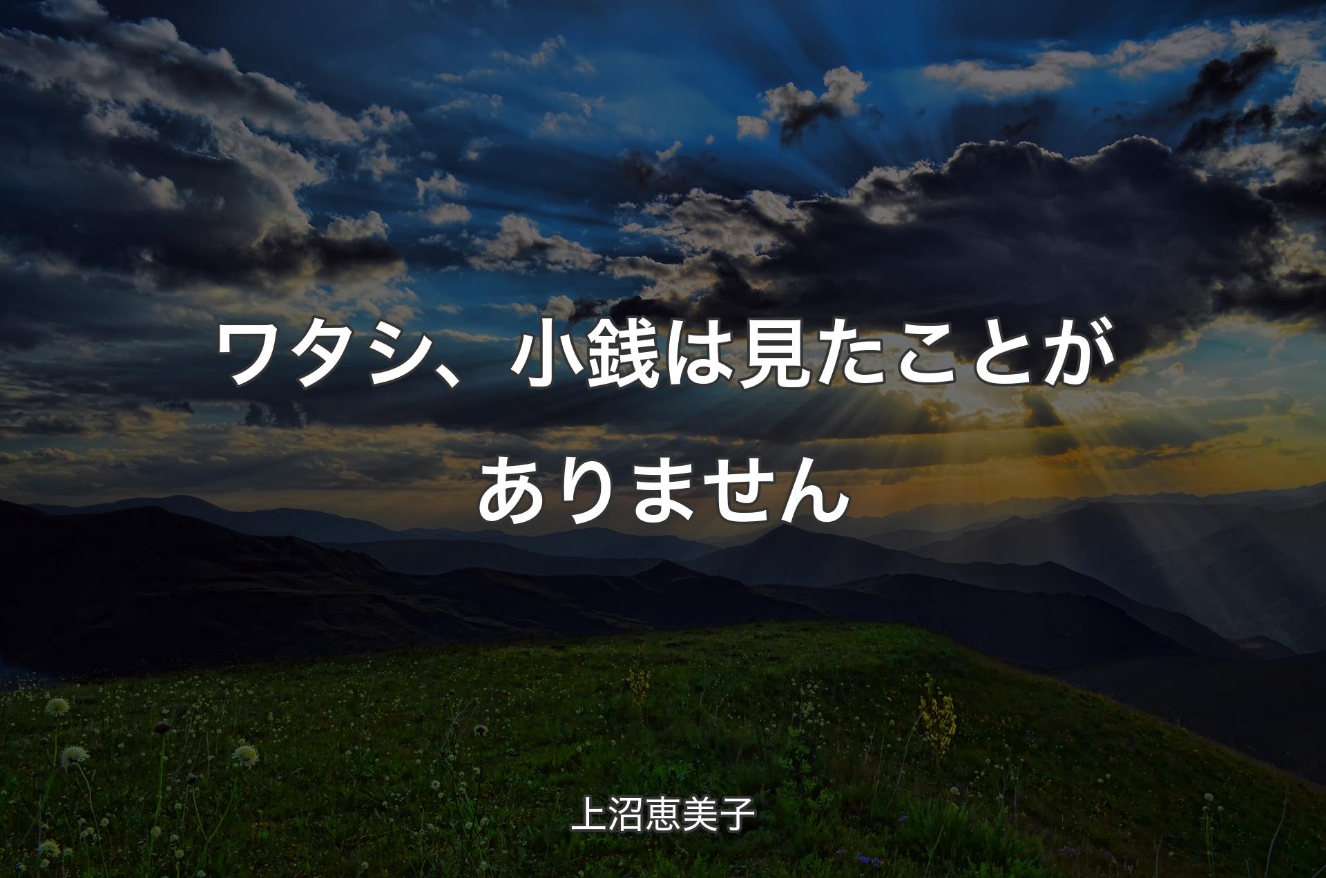 ワタシ、小銭は見たことがありません - 上沼恵美子