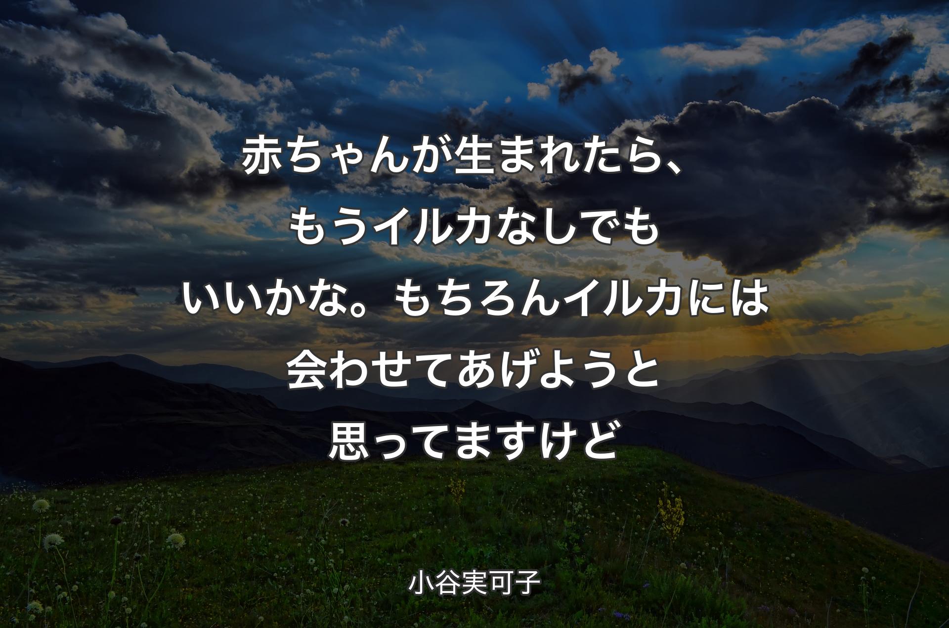 赤ちゃんが生まれたら、もうイルカなしでもいいかな。もちろんイルカには会わせてあげようと思ってますけど - 小谷実可子