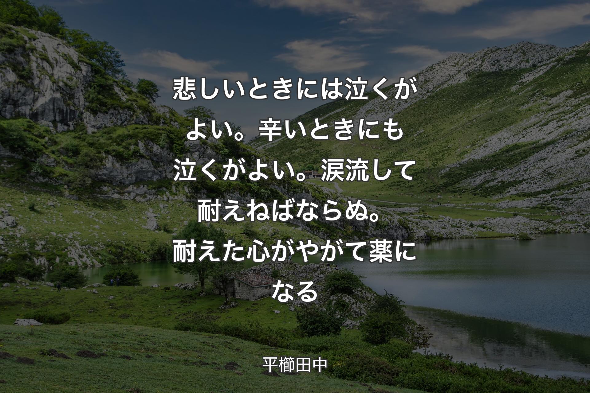 【背景1】悲しいときには泣くがよい。辛いときにも泣くがよい。涙流して耐えねばならぬ。耐えた心がやがて薬になる - 平櫛田中