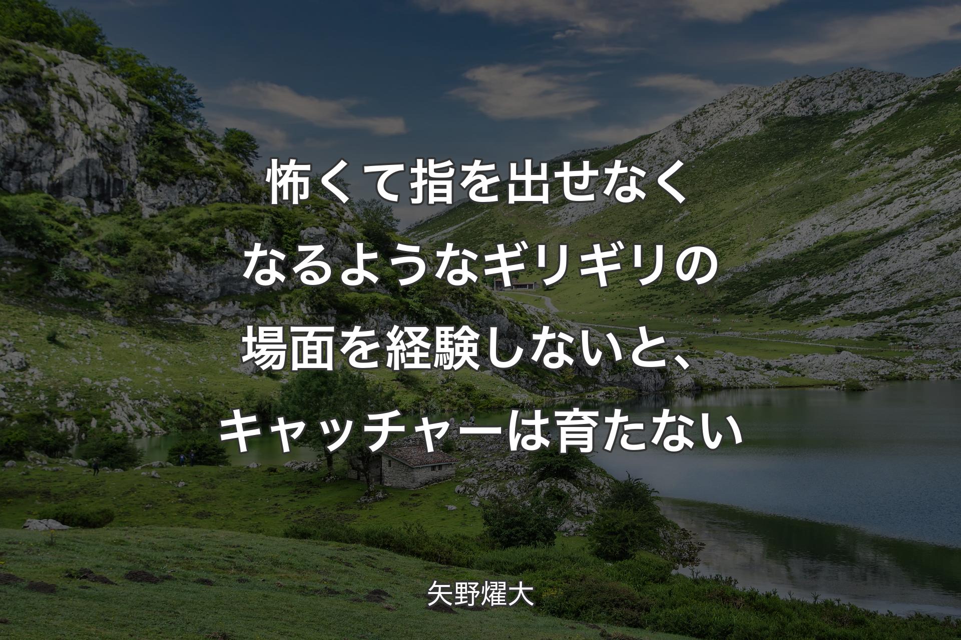 怖くて指を出せなくなるようなギリギリの場面を経験しないと、キャッチャーは育たない - 矢野燿大