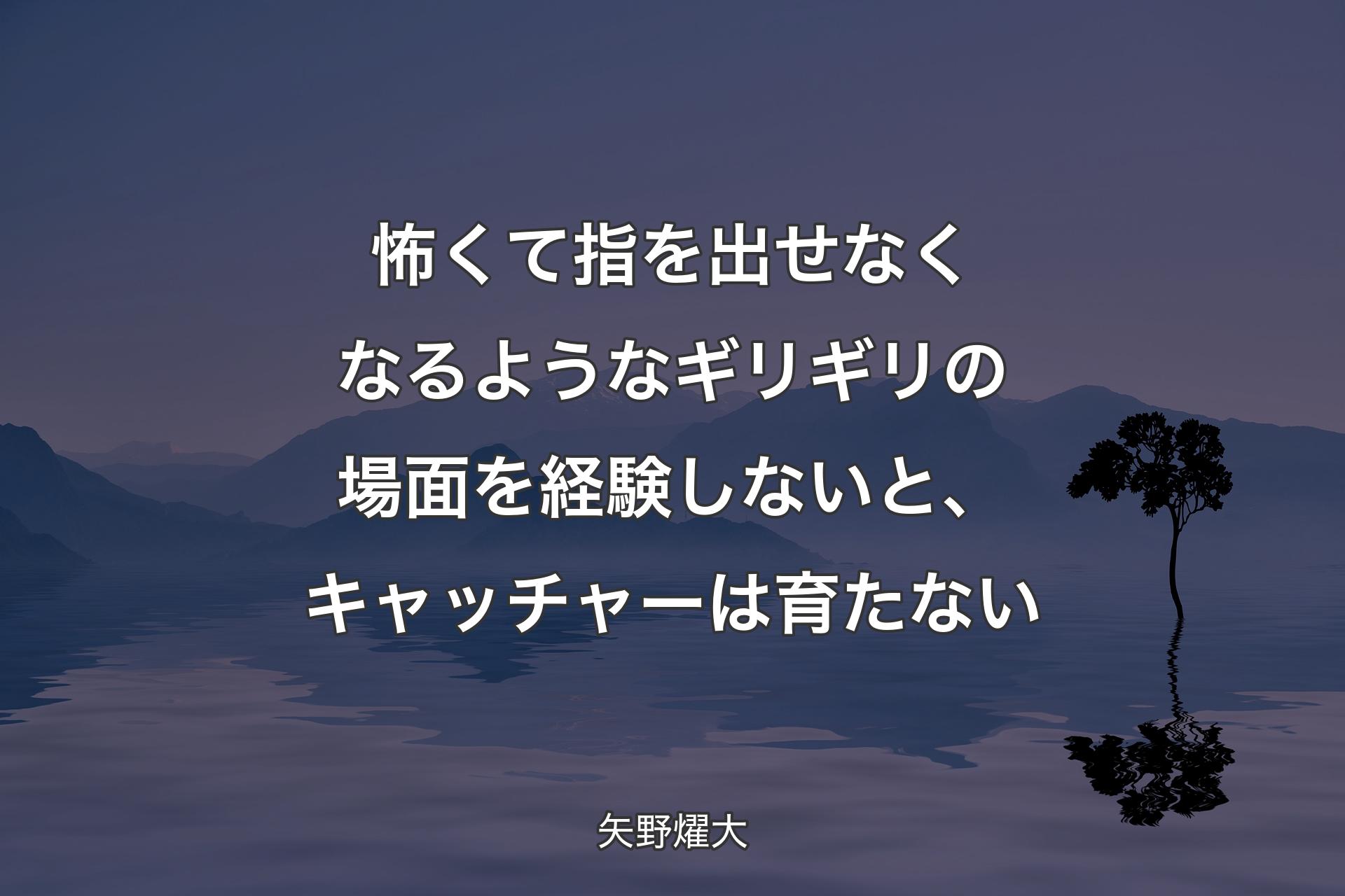 怖くて指を出せなくなるようなギリギリの場面を経験しないと、キャッチャーは育たない - 矢野燿大