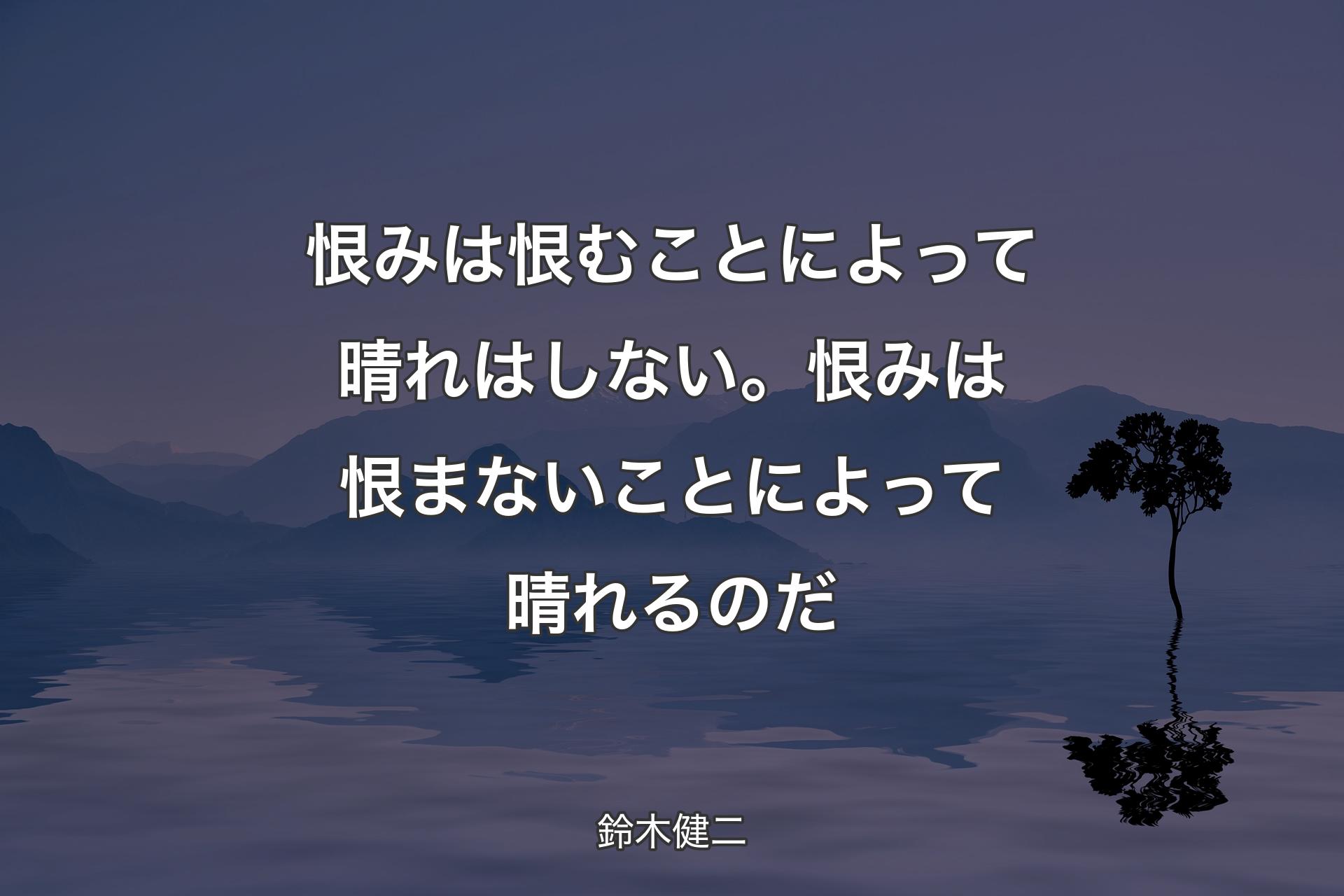 【背景4】恨みは恨むことによって晴れはしない。恨みは恨まないことによって晴れるのだ - 鈴木健二