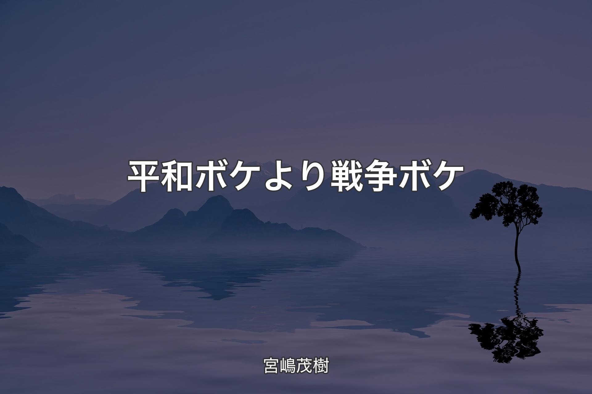【背景4】平和ボケより 戦争ボケ - 宮嶋茂樹