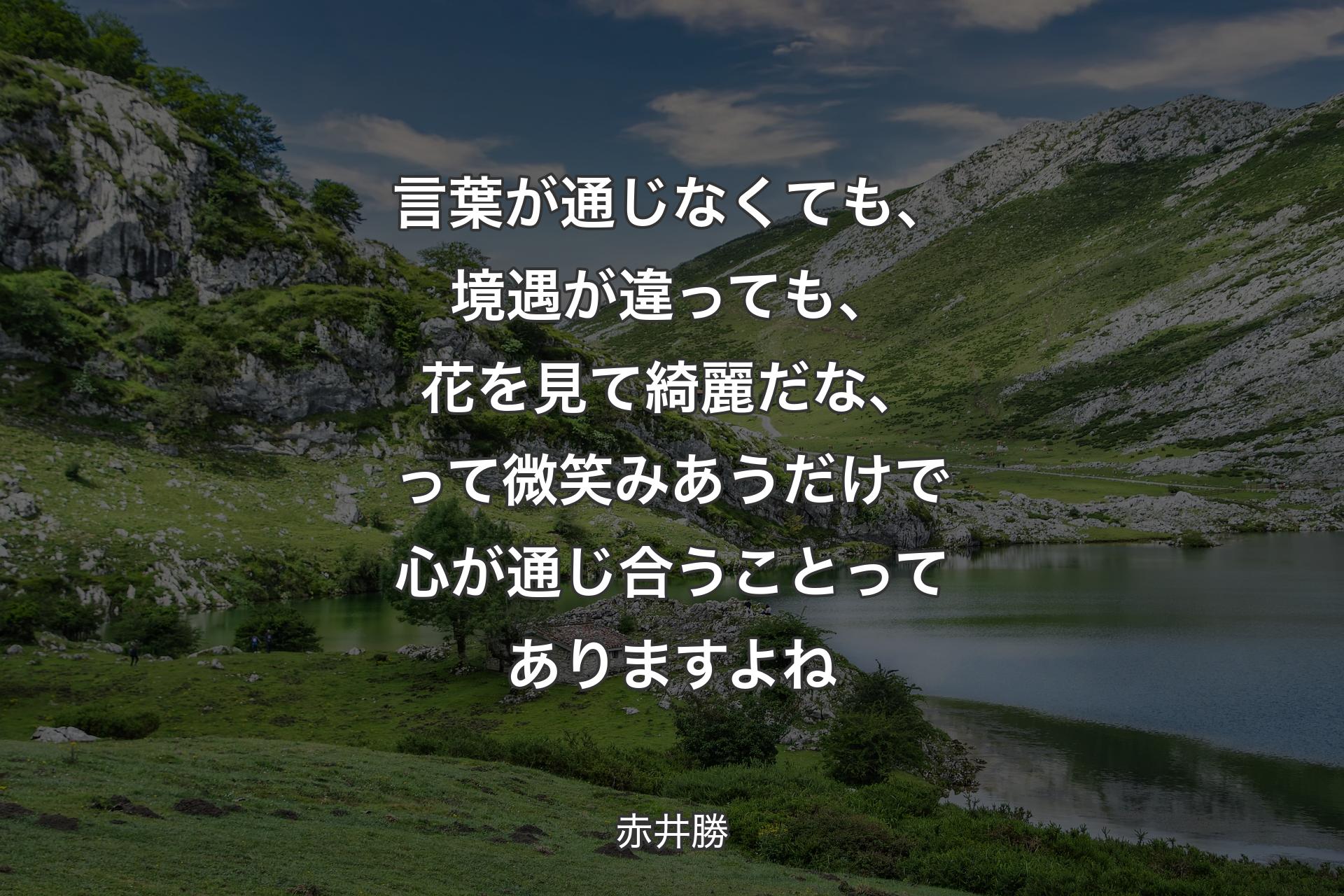 【背景1】言葉が通じなくても、境遇が違っても、花を見て綺麗だな、って微笑みあうだけで心が通じ合うことってありますよね - 赤井勝