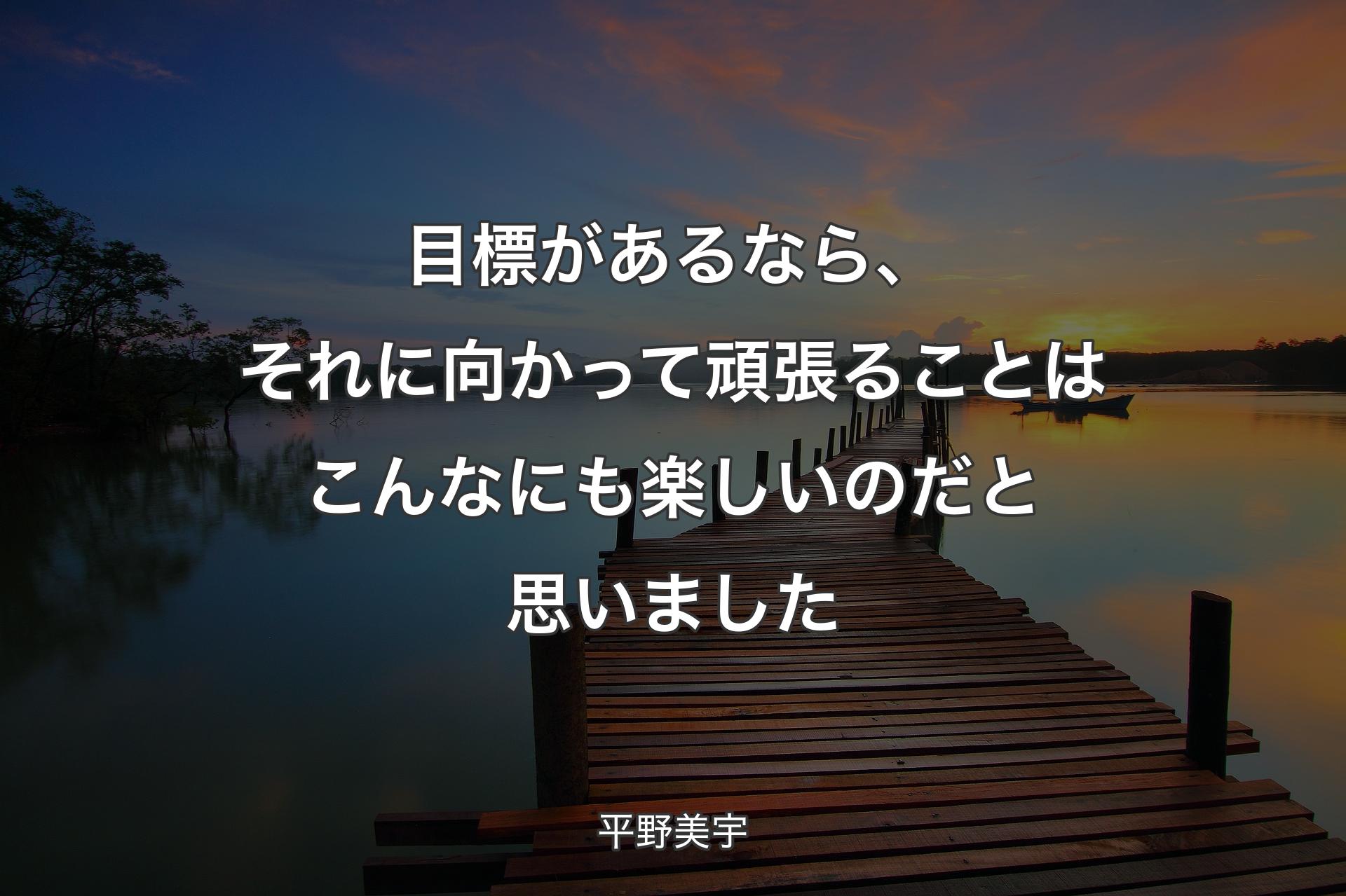 目標があるなら、それに向かって頑張ることはこんなにも楽しいのだと思いました - 平野美宇