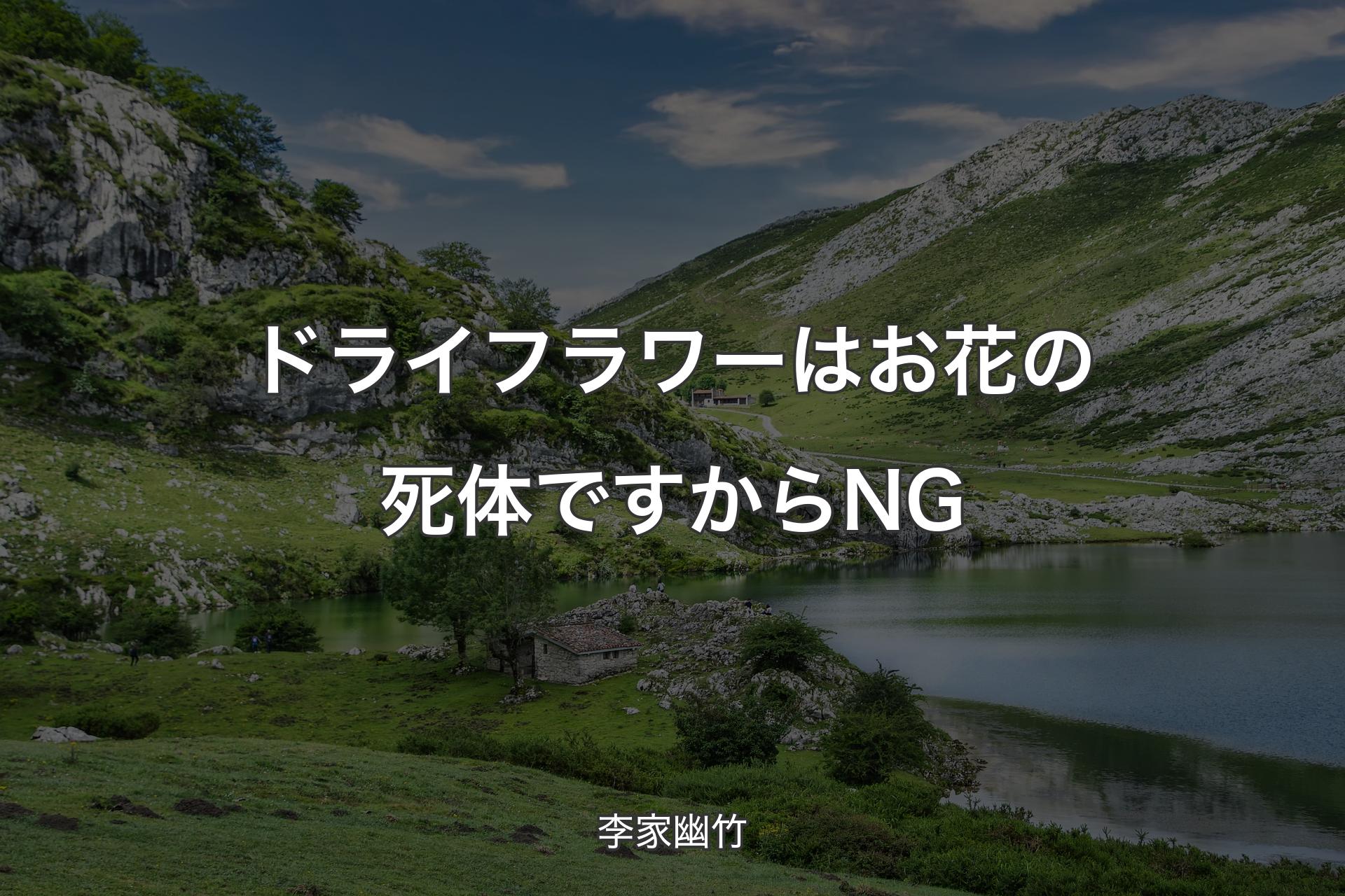 【背景1】ドライフラワーはお花の死体ですからNG - 李家幽竹