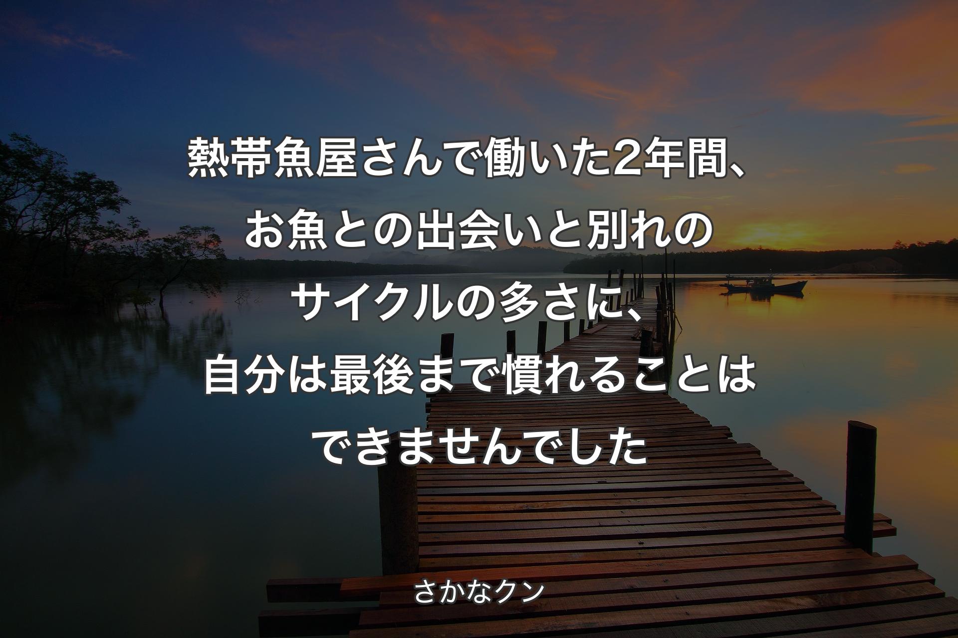 熱帯魚屋さんで働いた2年間、お魚との出会いと別れのサイクルの多さに、自分は最後まで慣れることはできませんでした - さかなクン