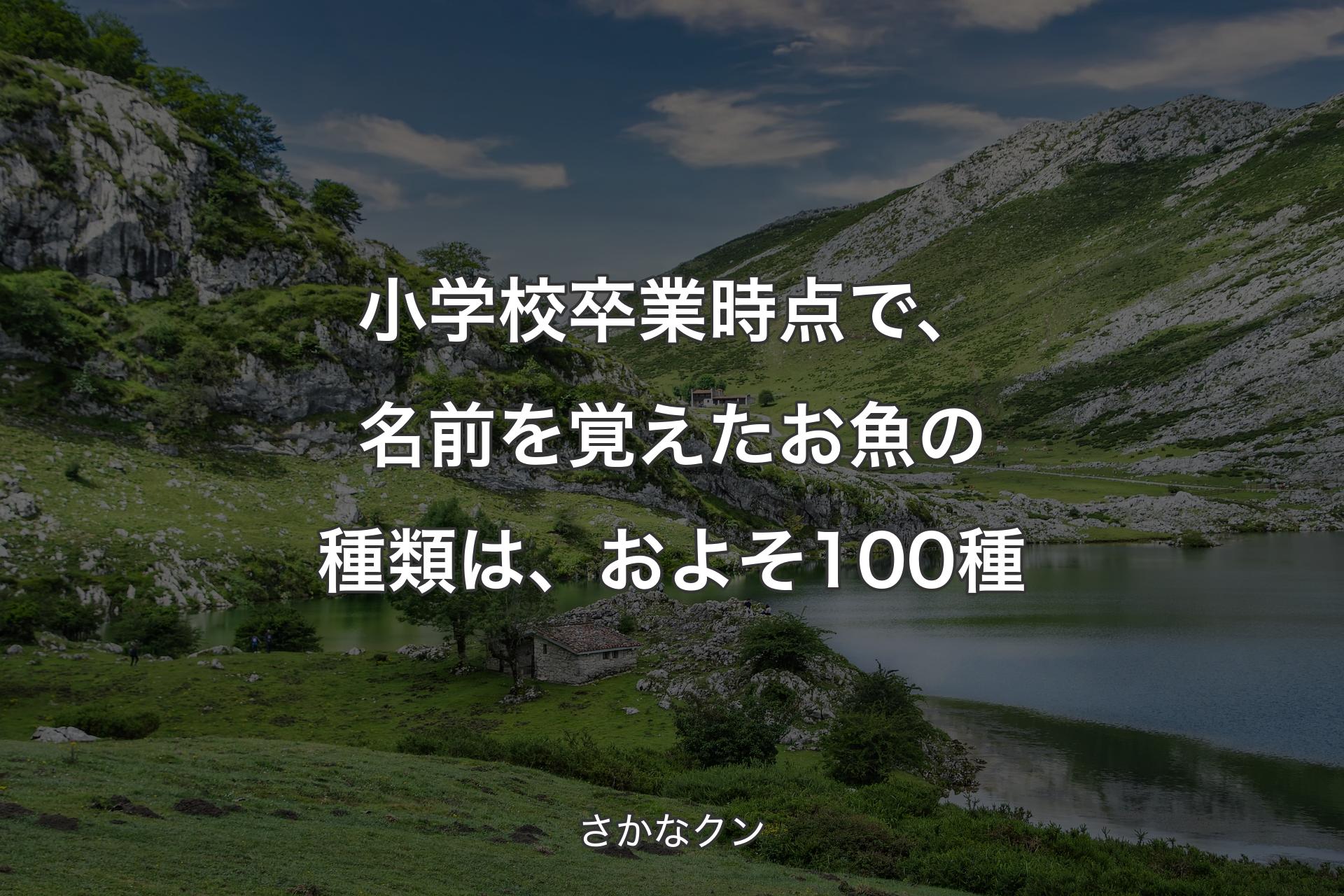 小学校卒業時点で、名前を覚えたお魚の種類は、およそ100種 - さかなクン