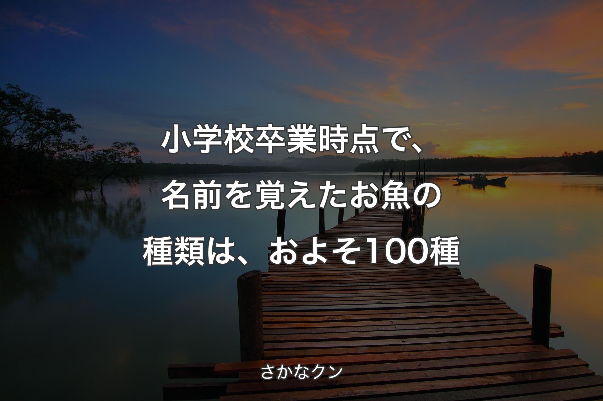 【背景3】小学校卒業時点で、名前を覚えたお魚の種類は、およそ100種 - さかなクン