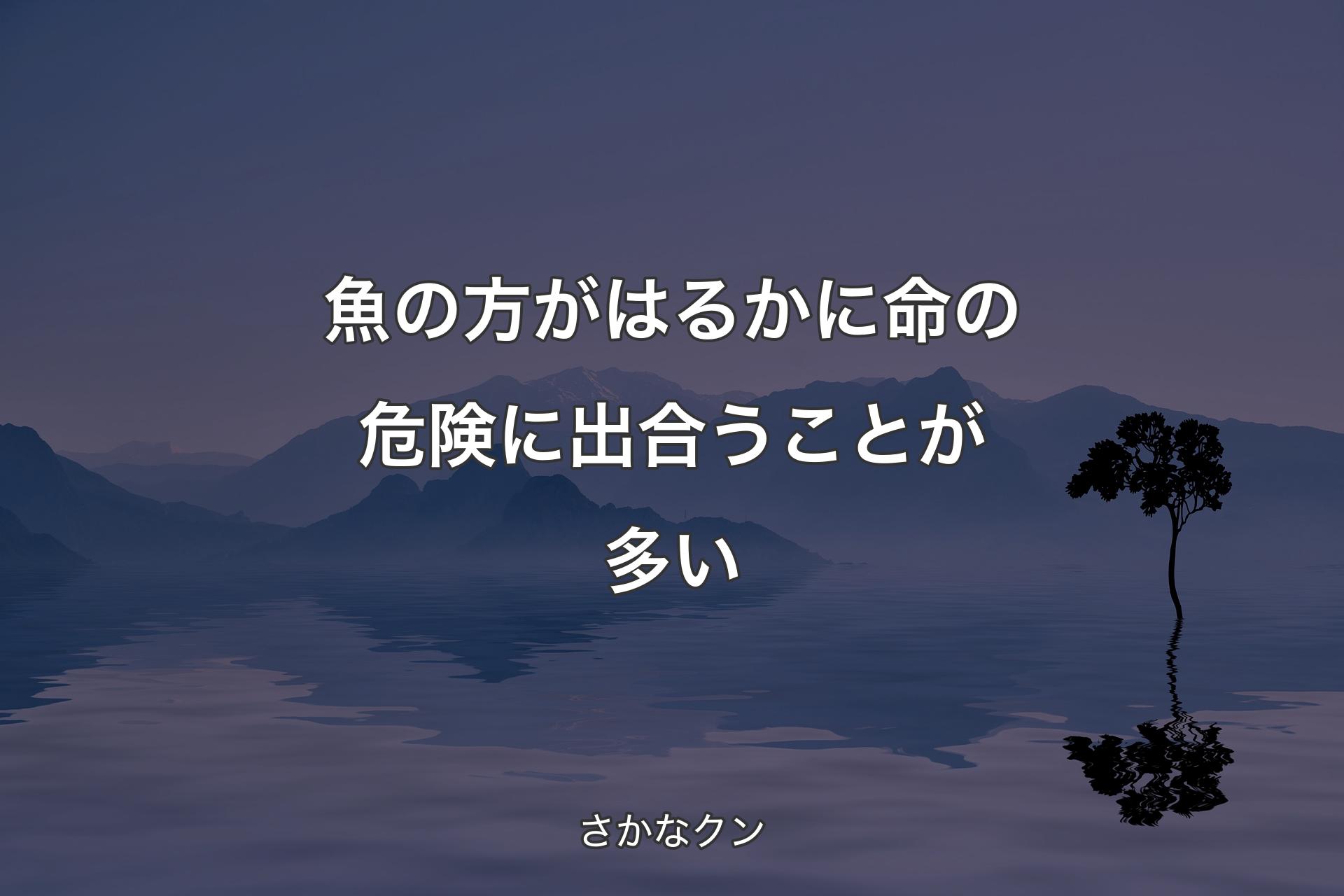 【背景4】魚の方がはるかに命の危険に出合うことが多い - さかなクン