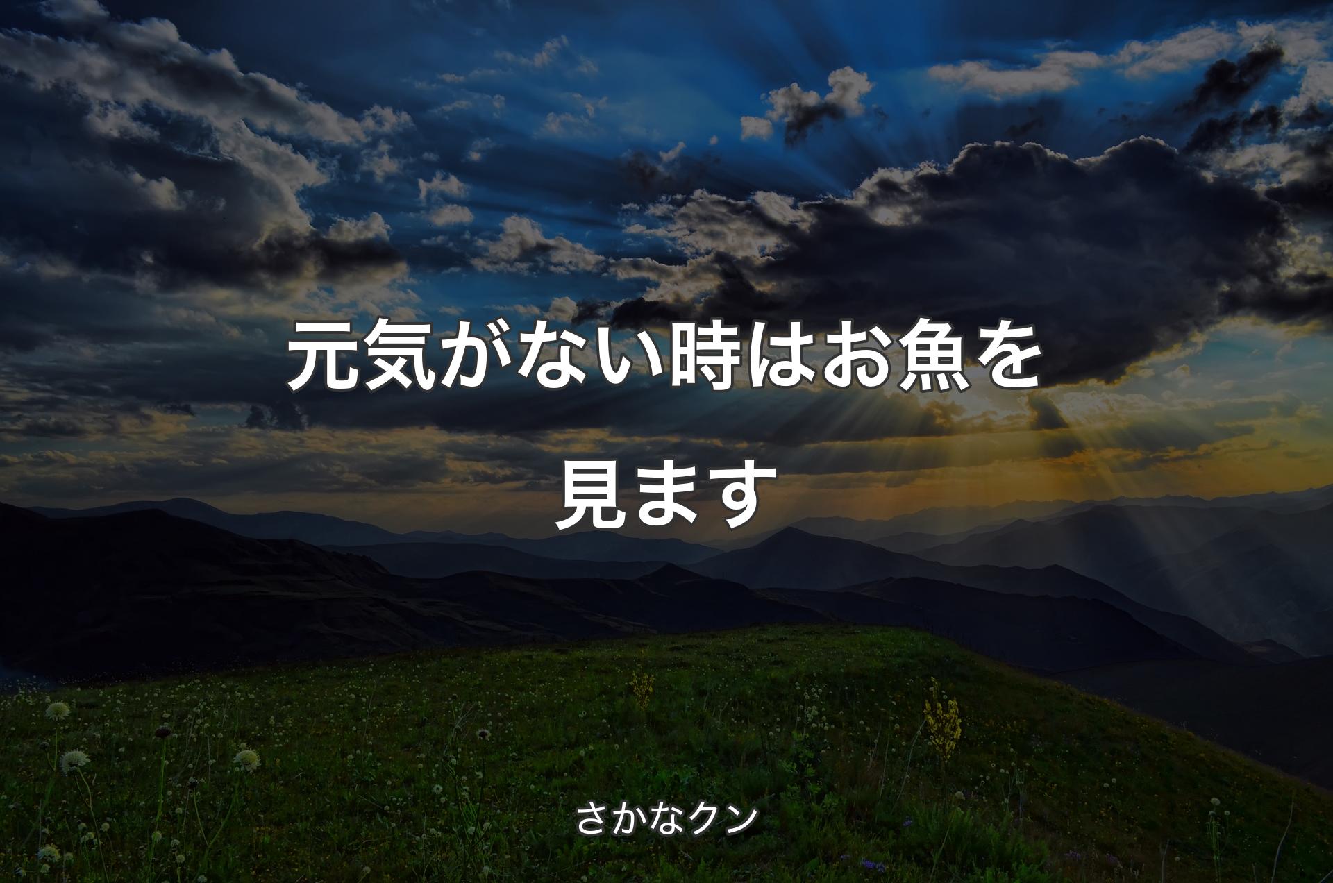 元気がない時はお魚を見ます - さかなクン