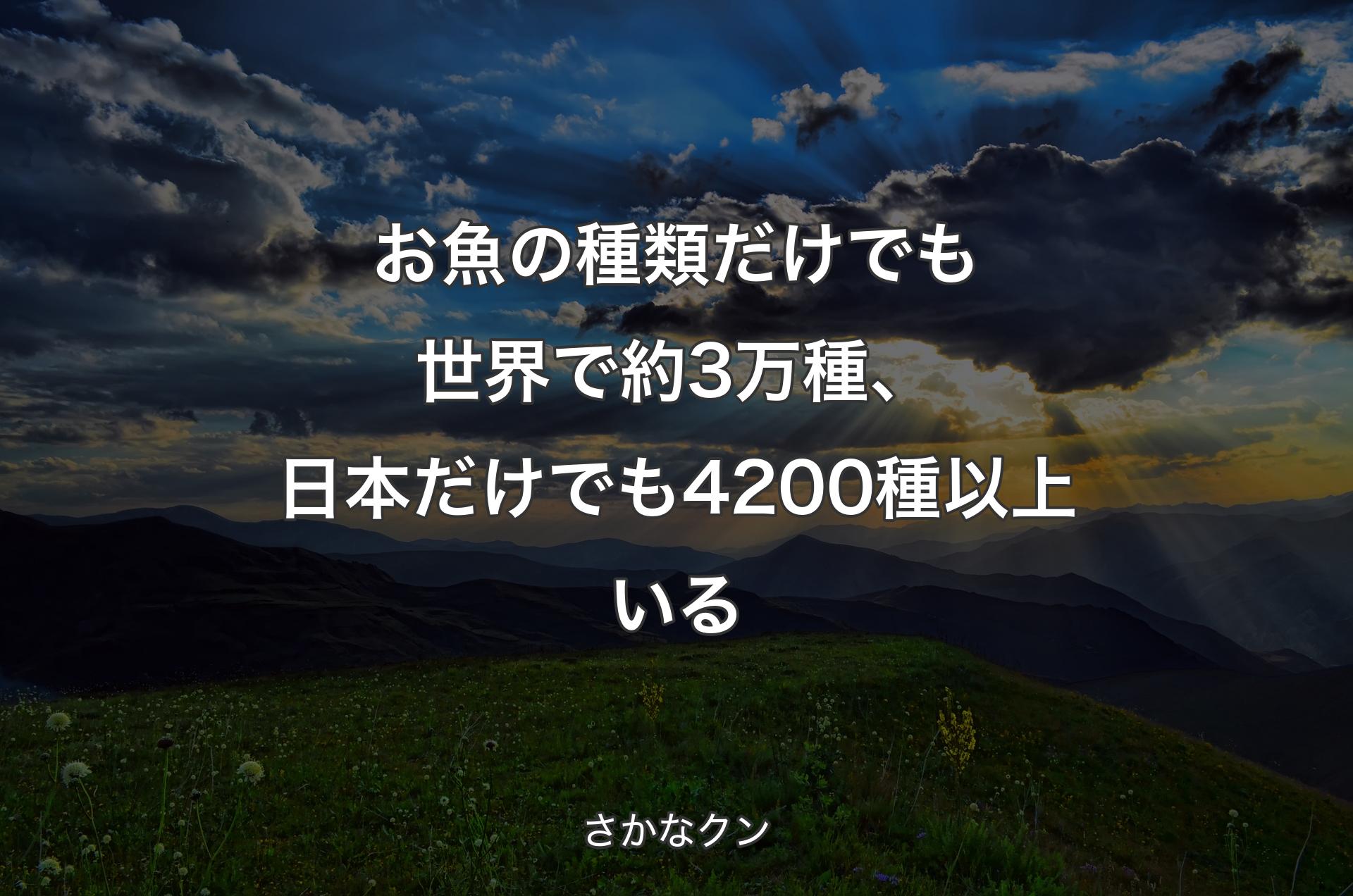 お魚の種類だけでも世界で約3万種、日本だけでも4200種以上いる - さかなクン