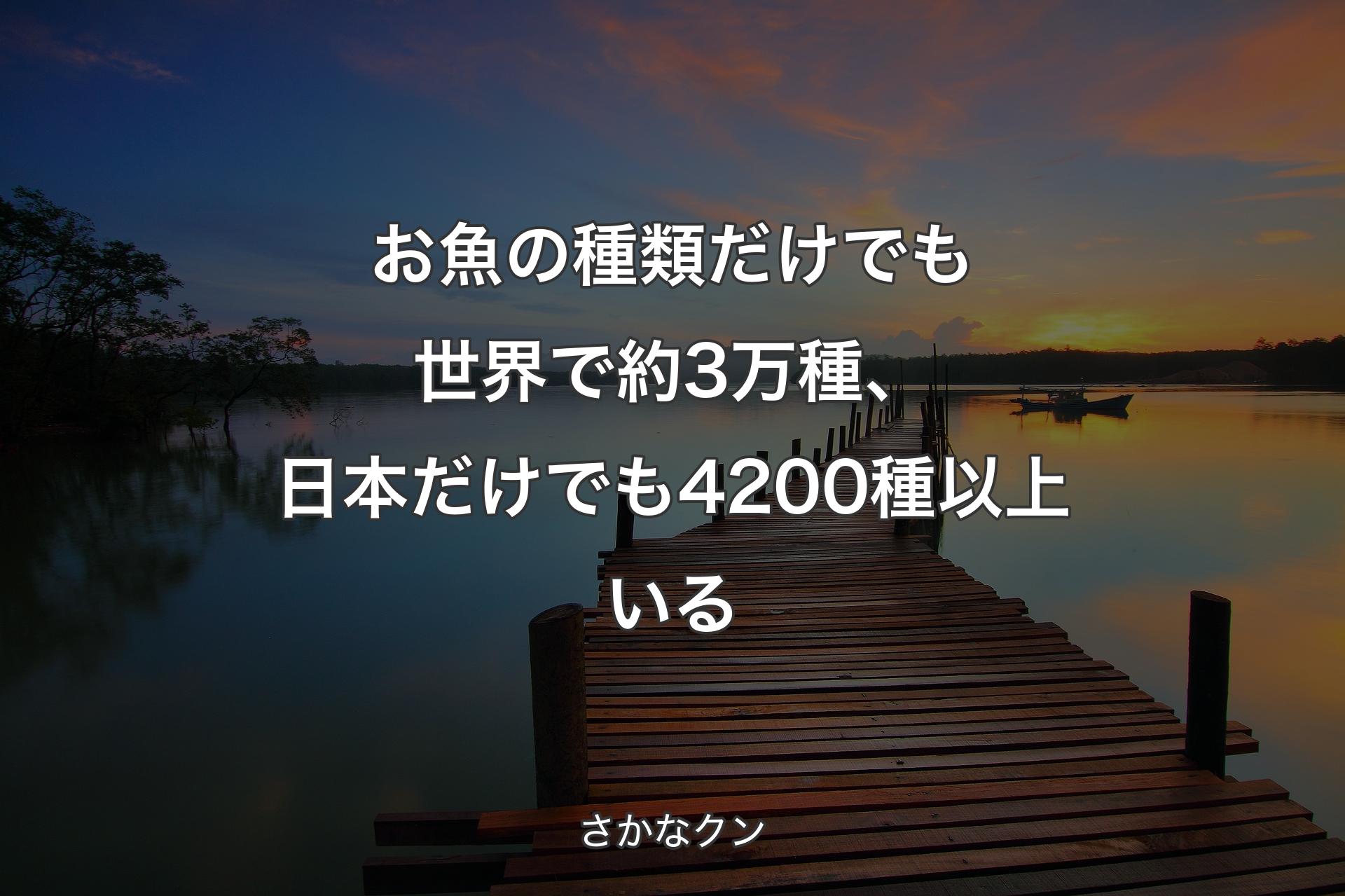 【背景3】お魚の種類だけでも世界で約3万種、日本だけでも4200種以上いる - さかなクン