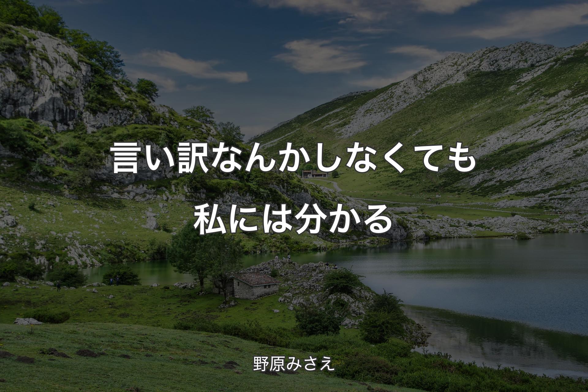 【背景1】言い訳なんかしなくても私には分かる - 野原みさえ