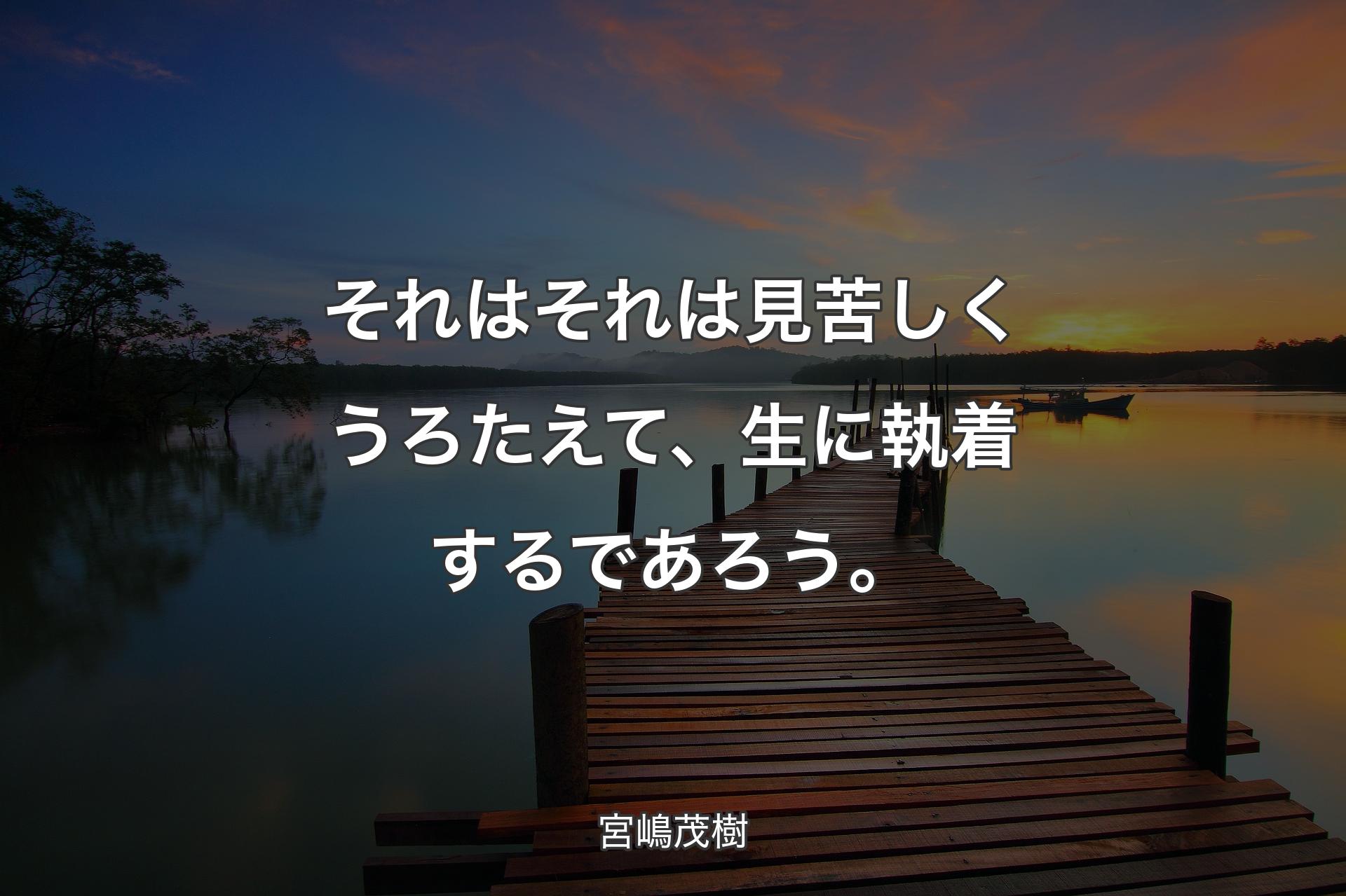 【背景3】それはそれは見苦しくうろたえて、生に執着するであろう。 - 宮嶋茂樹