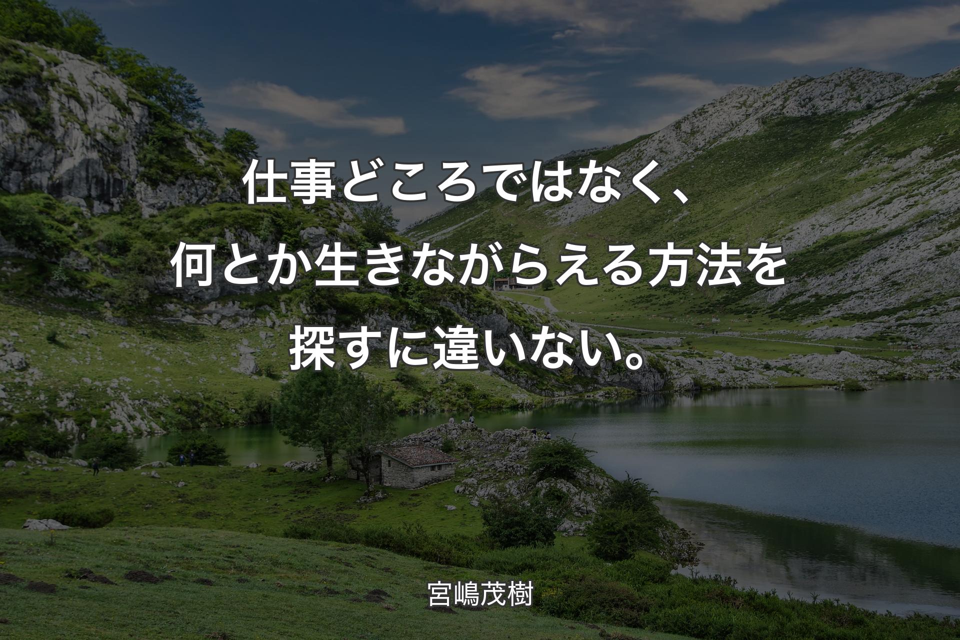 仕事どころではなく、何とか生きながらえる方法を探すに違いない。 - 宮嶋茂樹