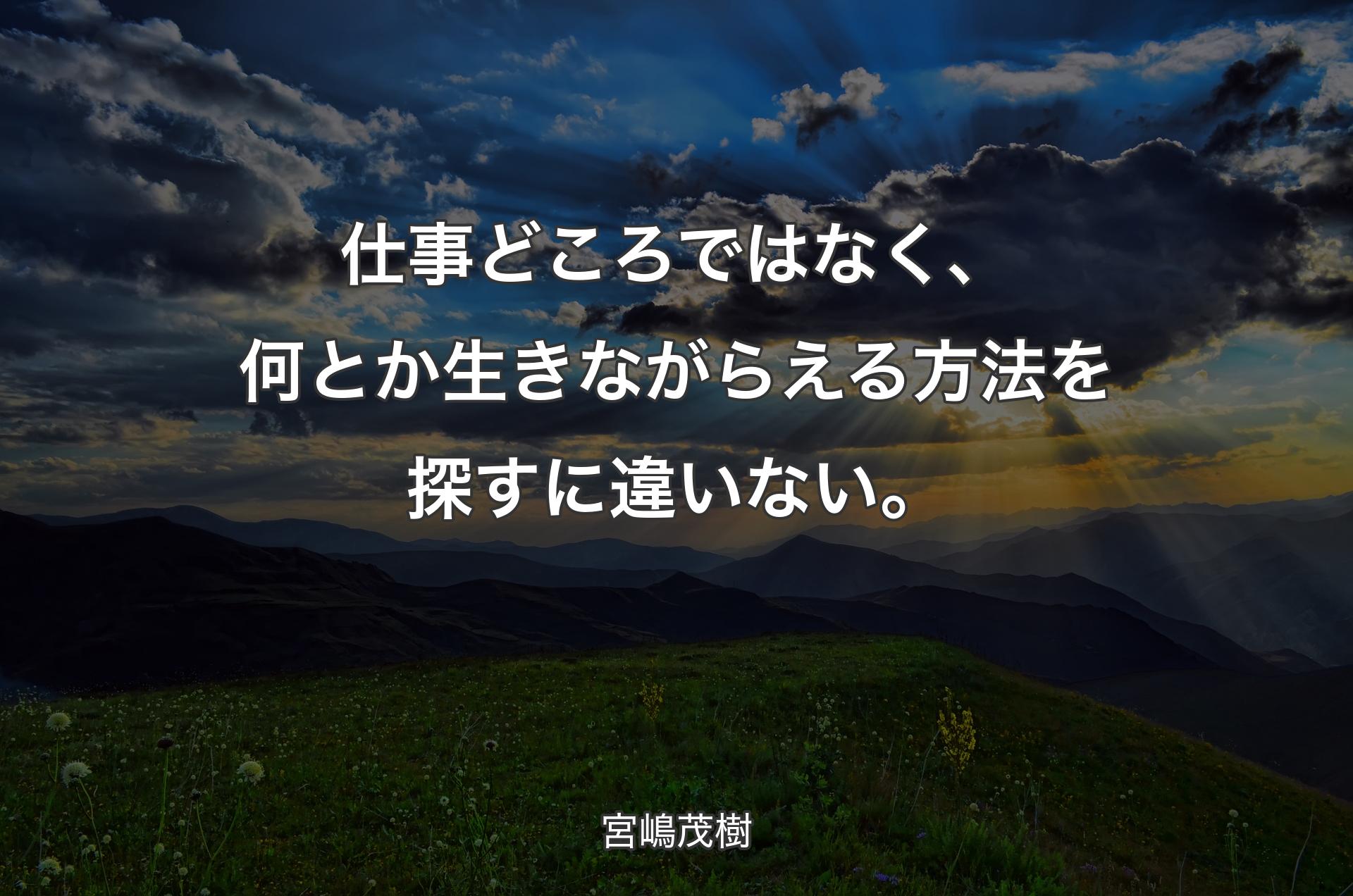 仕事どころではなく、何とか生きながらえる方法を探すに違いない。 - 宮嶋茂樹