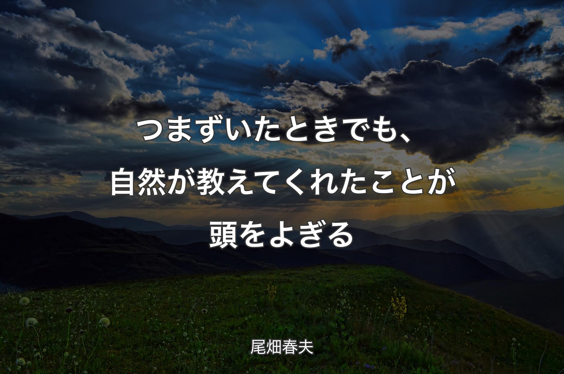 つまずいたときでも、自然が教えてくれたことが頭をよぎる - 尾畑春夫