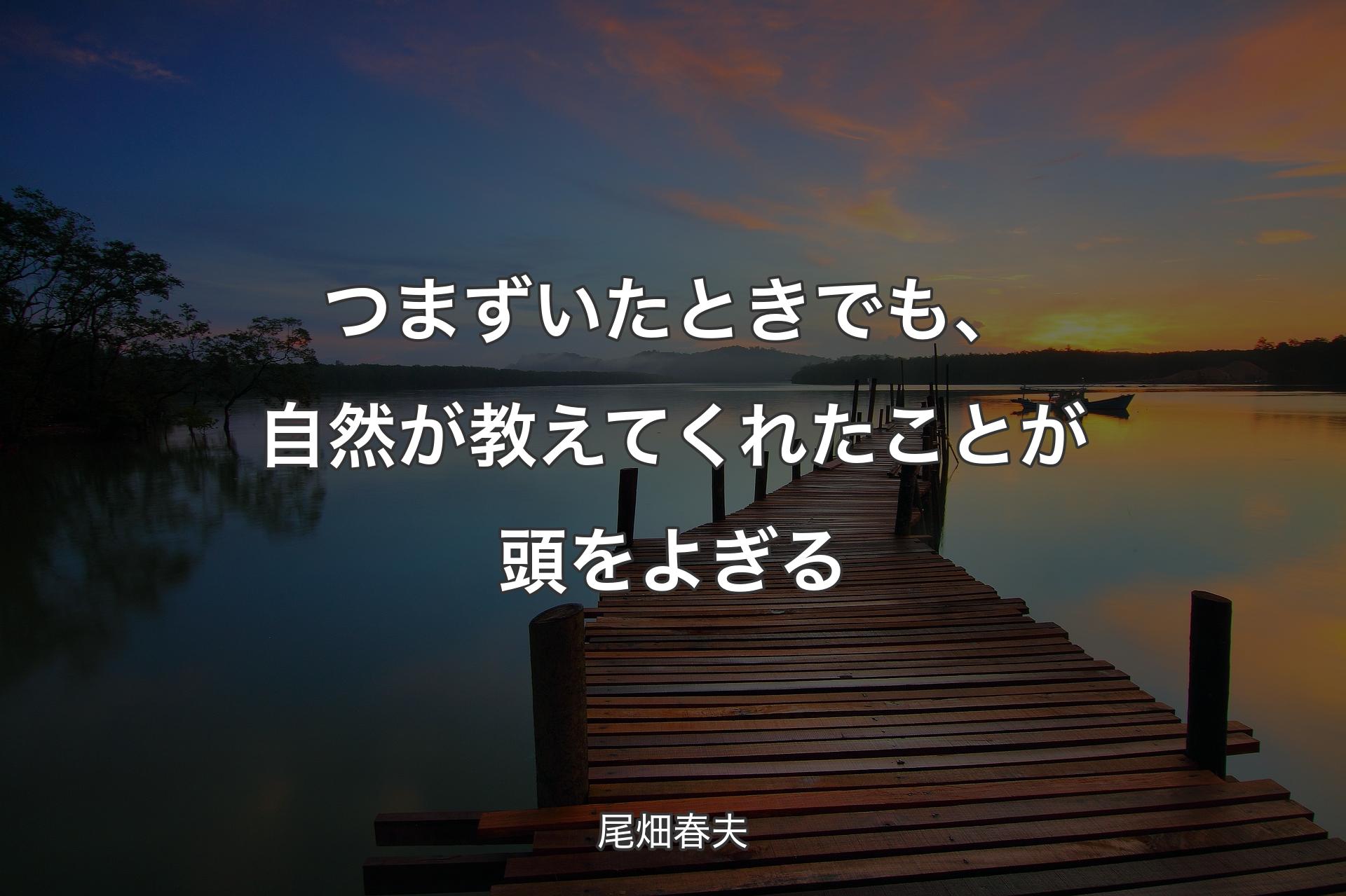 【背景3】つまずいたときでも、自然が教えてくれたことが頭をよぎる - 尾畑春夫