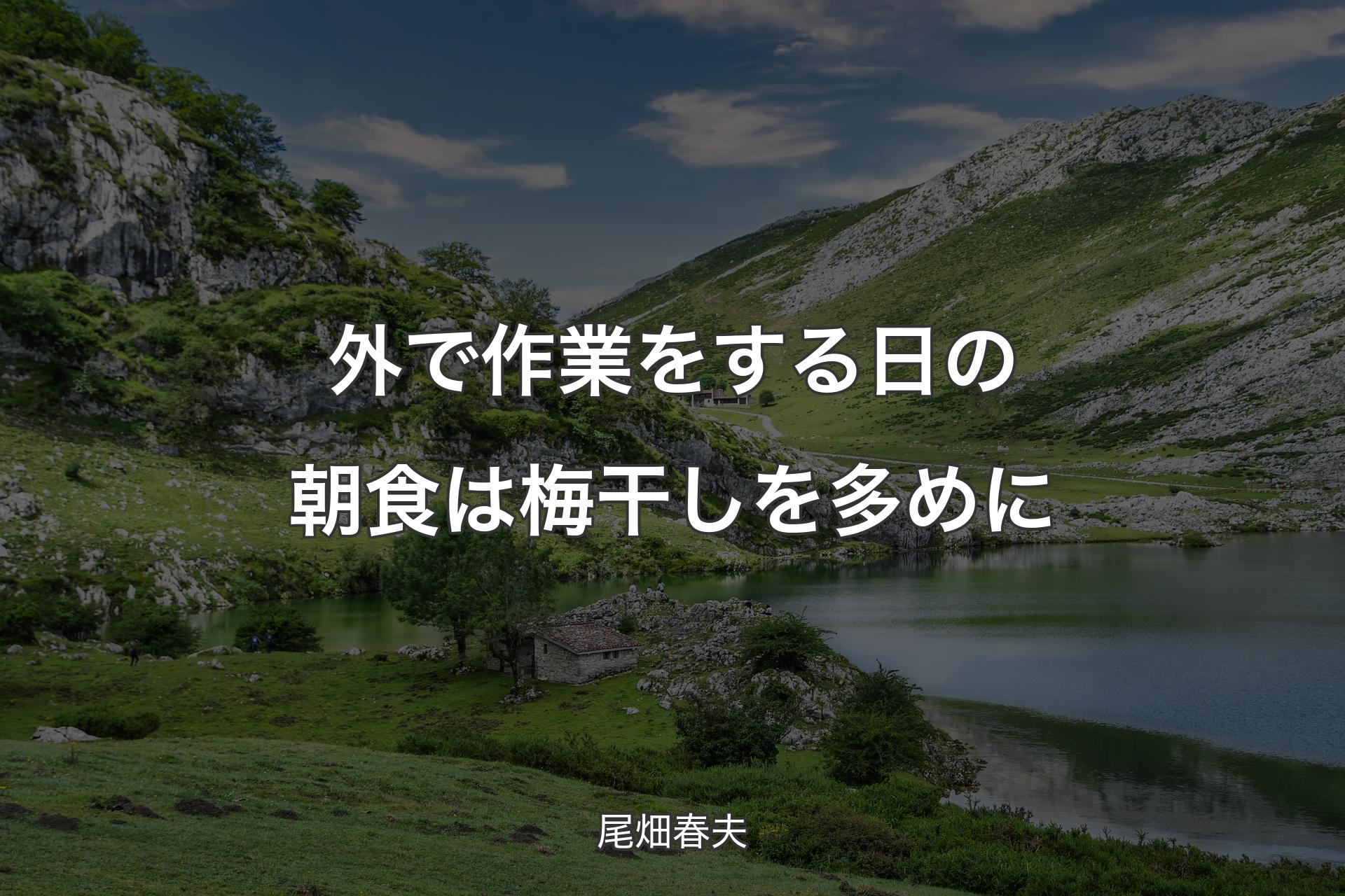 【背景1】外で作業をする日の朝食は梅干しを多めに - 尾畑春夫