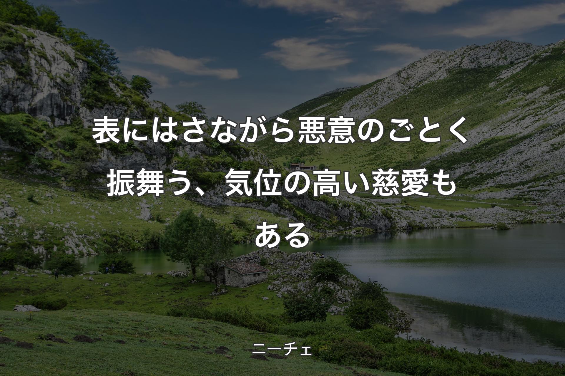 【背景1】表にはさながら悪意のごとく振舞う、気位の高い慈愛もある - ニーチェ