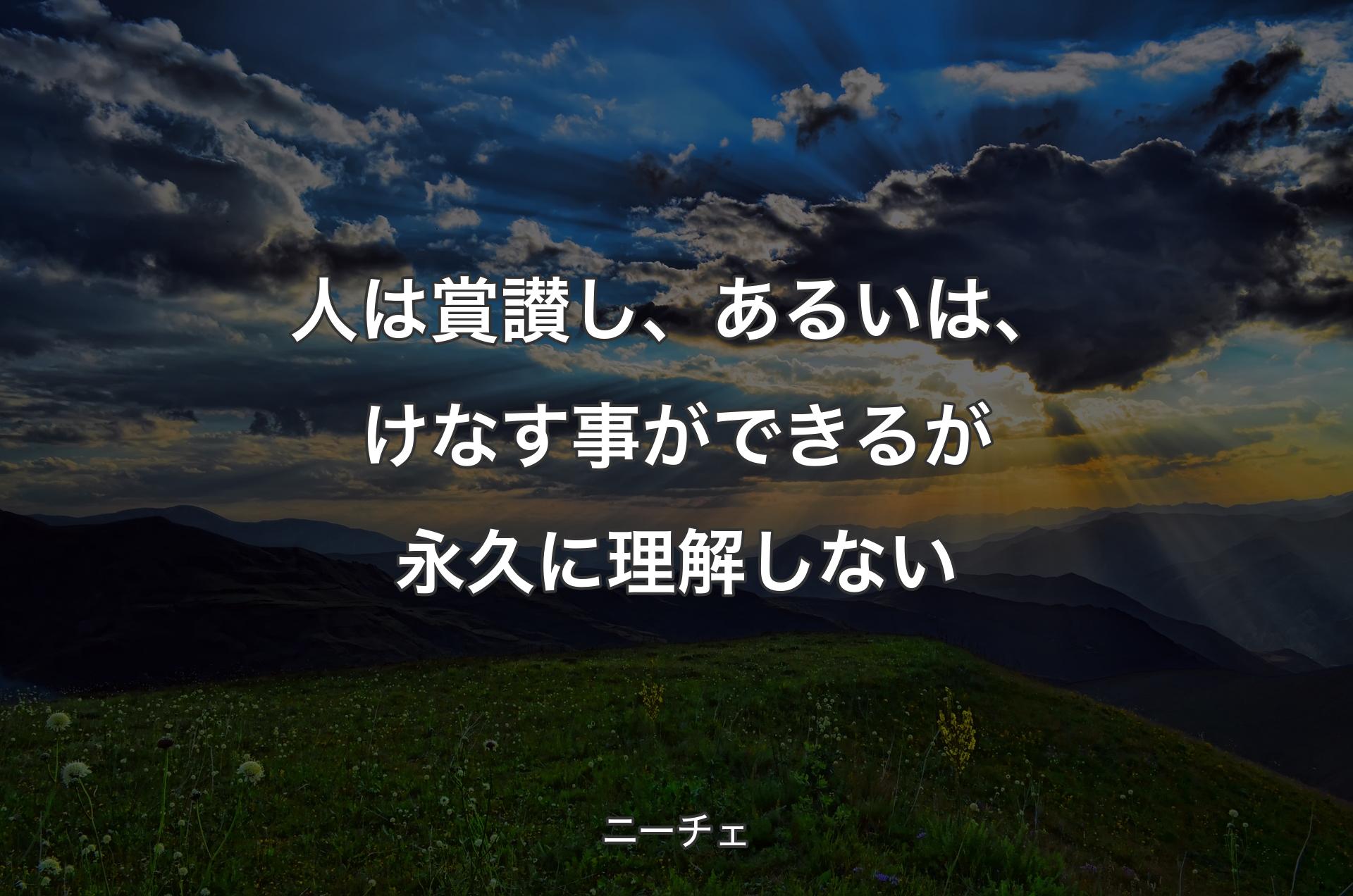 人は賞讃し、あるいは、けなす事ができるが永久に理解しない - ニーチェ