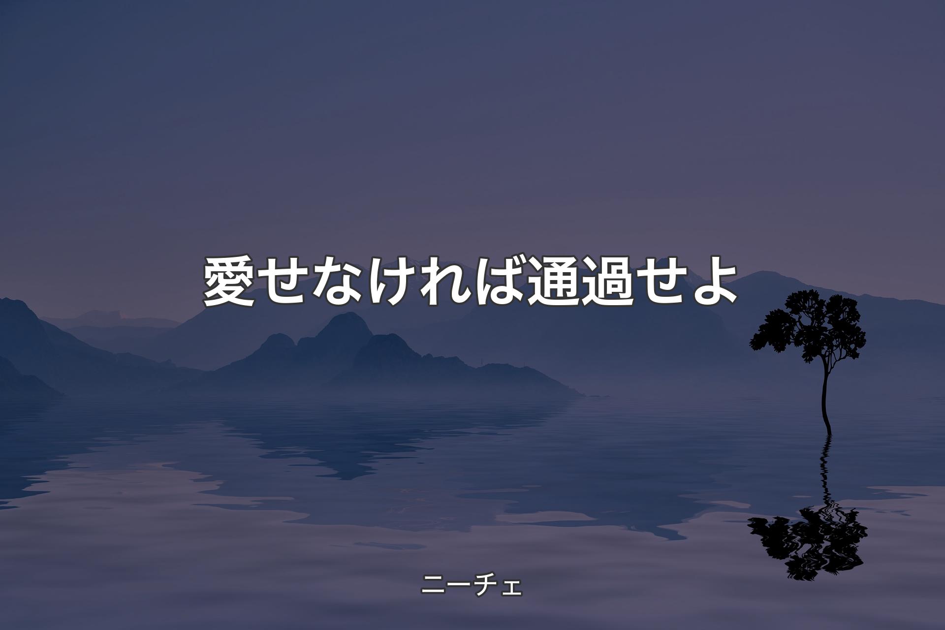 【背景4】愛せなければ通過せよ - ニーチェ