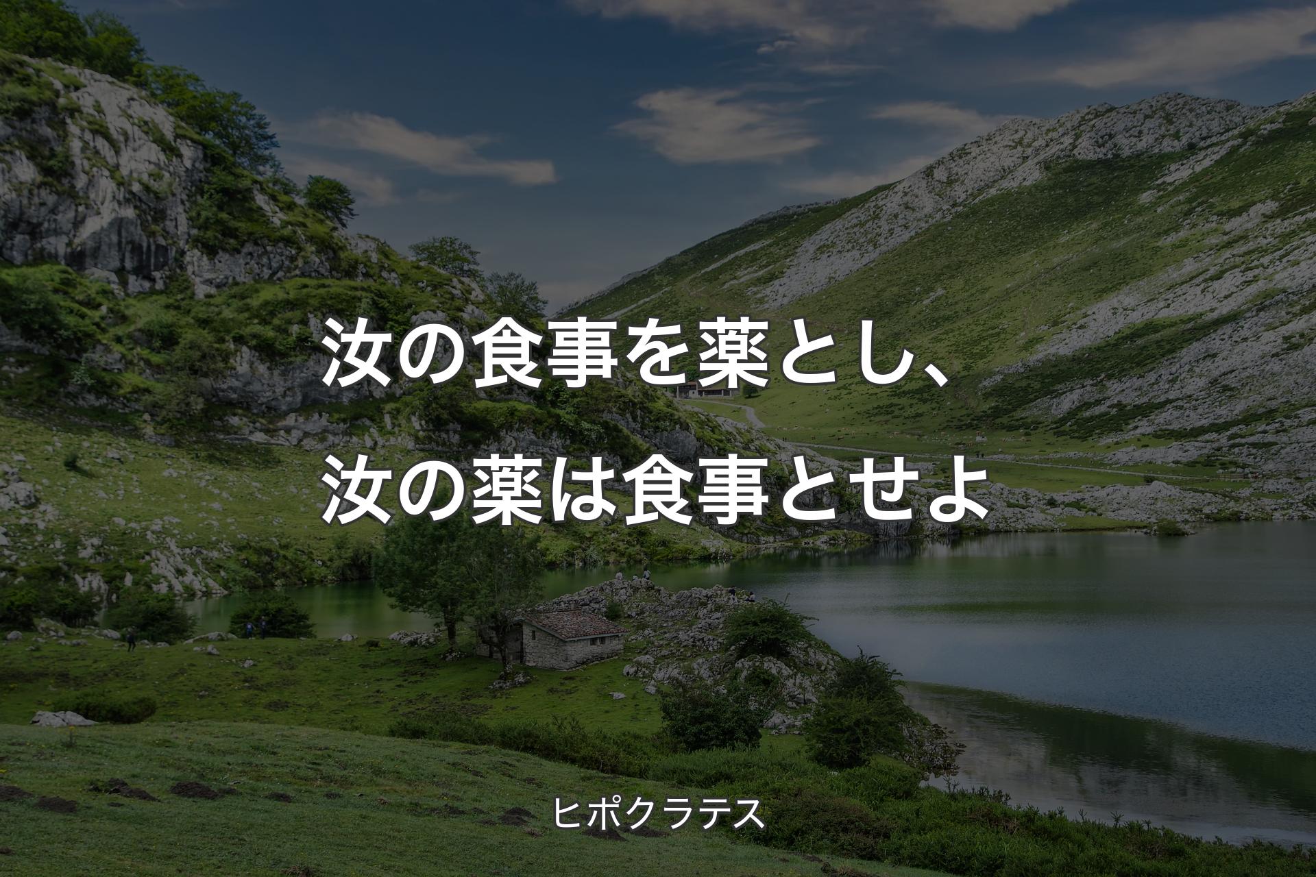 【背景1】汝の食事を薬とし、汝の薬は食事とせよ - ヒポクラテス