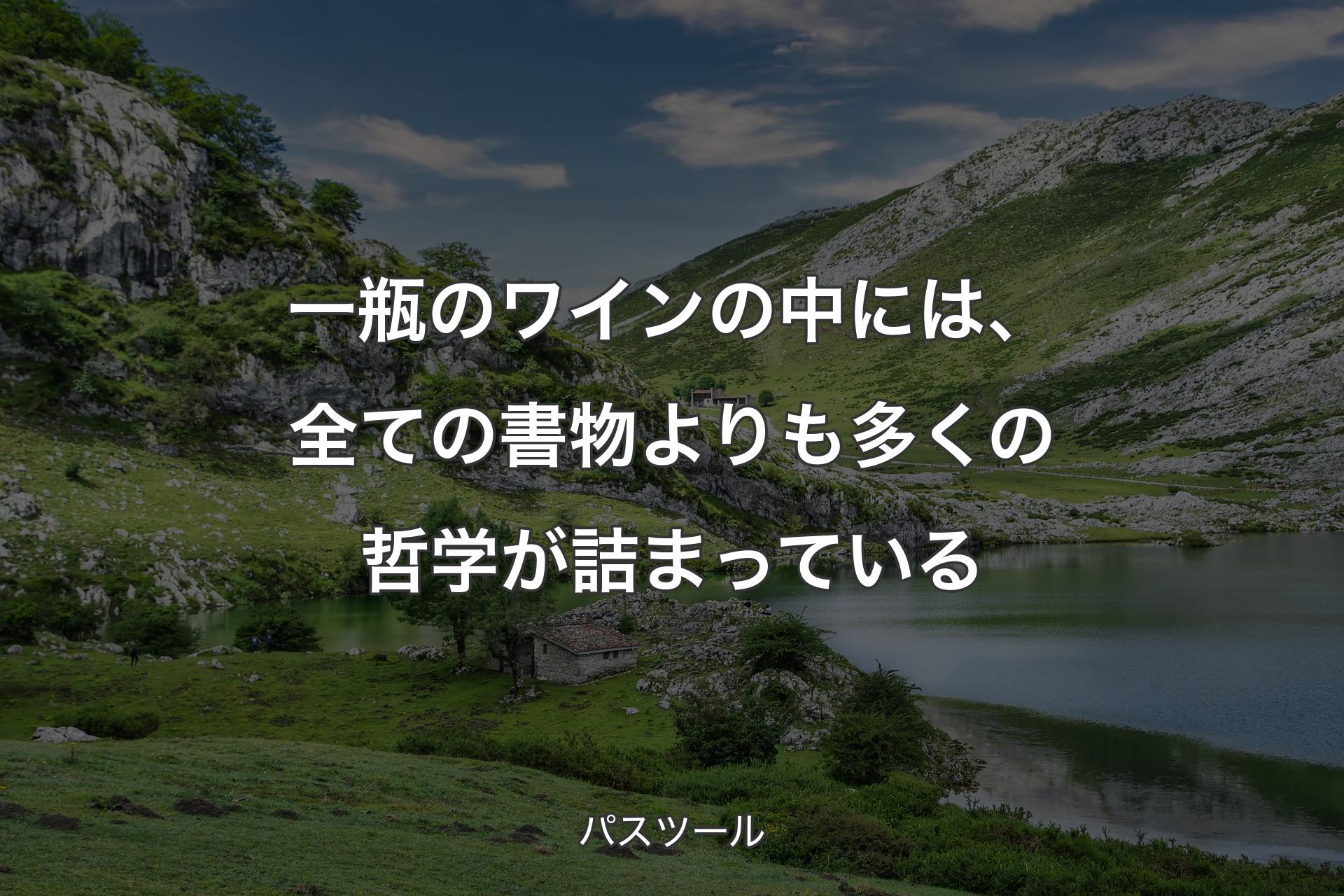 【背景1】一瓶のワインの中には、全ての書物よりも多くの哲学が詰まっている - パスツール