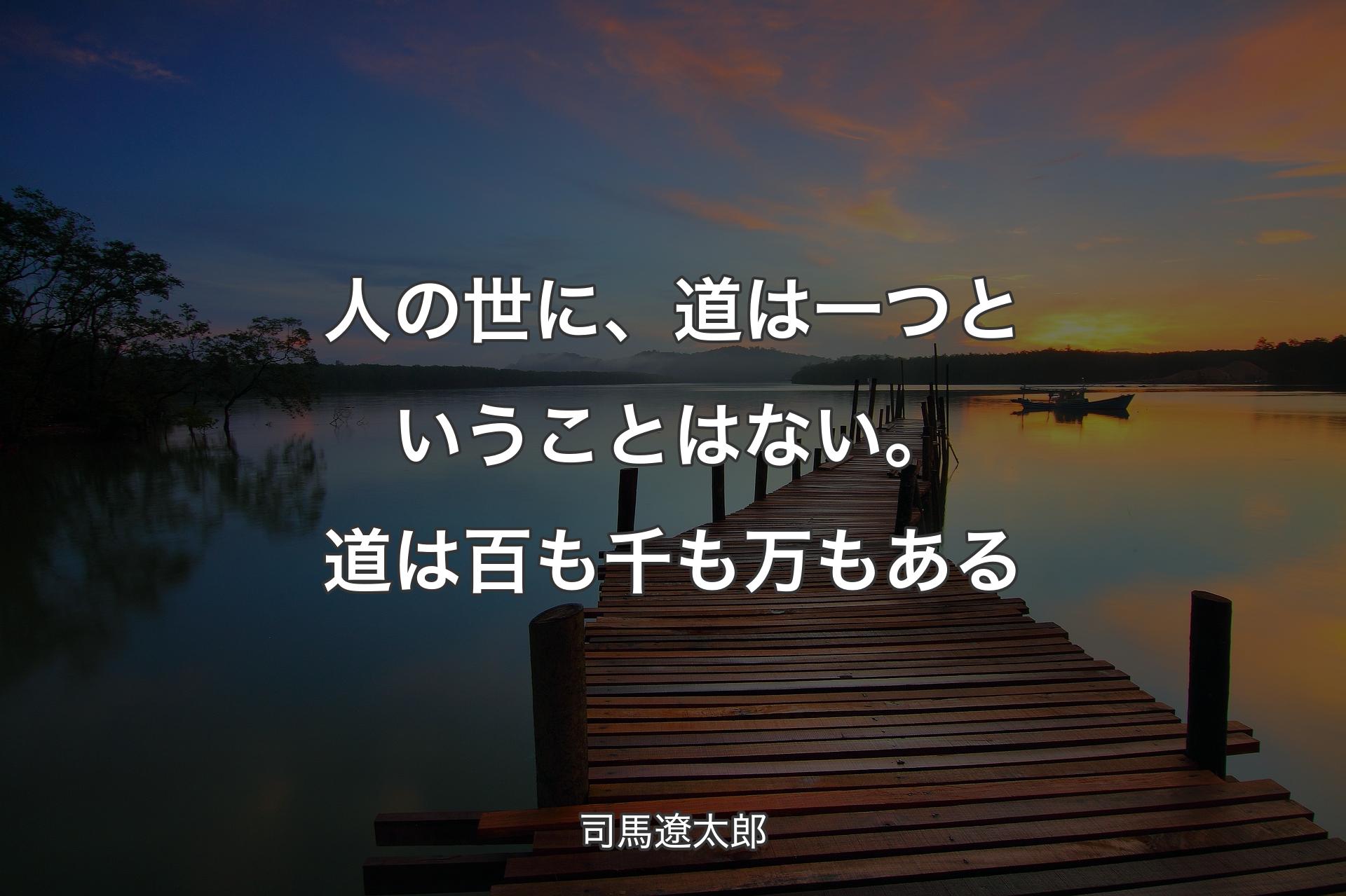 人の世に、道は一つということはない。道は百も千も万もある - 司馬遼太郎