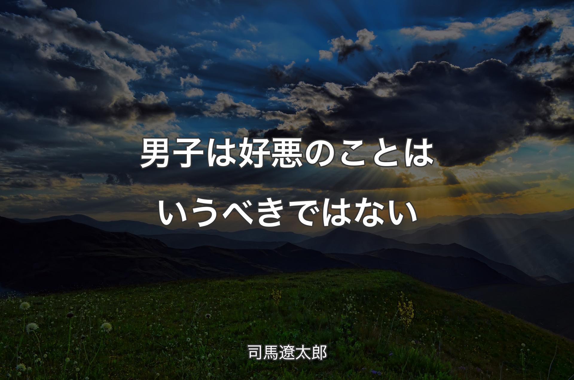 男子は好悪のことはいうべきではない - 司馬遼太郎