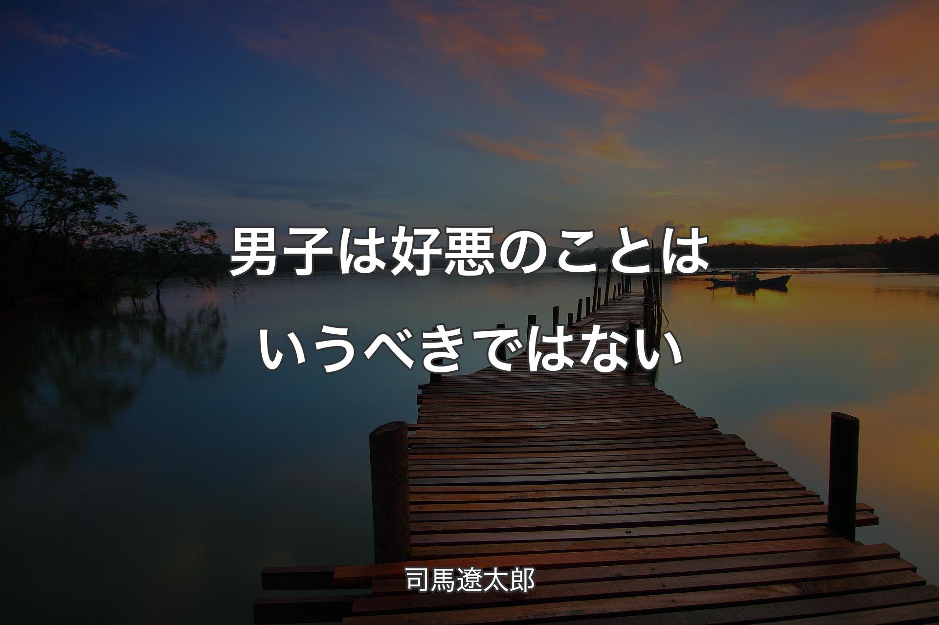 男子は好悪のことはいうべきではない - 司馬遼太郎