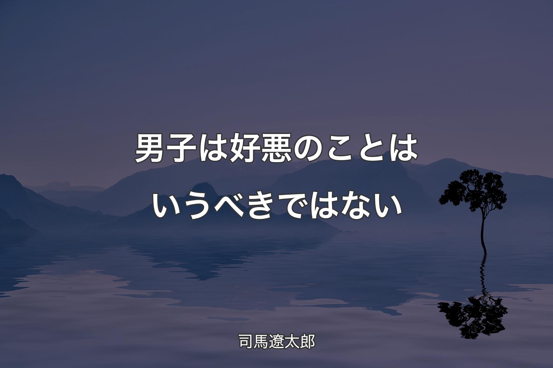 男子は好悪のことはいうべきではない - 司馬遼太郎