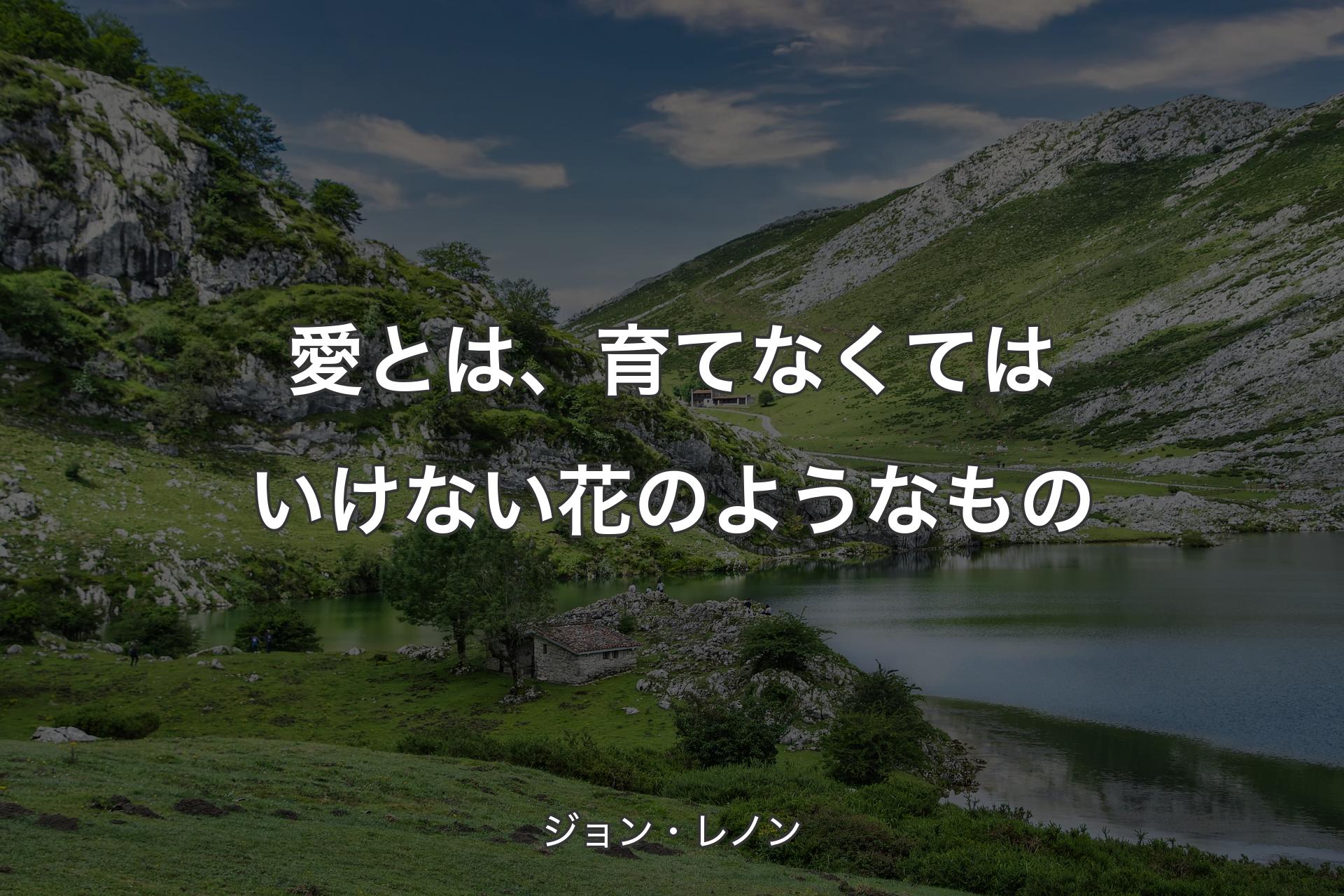 愛とは、育てなくてはいけない花のようなもの - ジョン・レノン