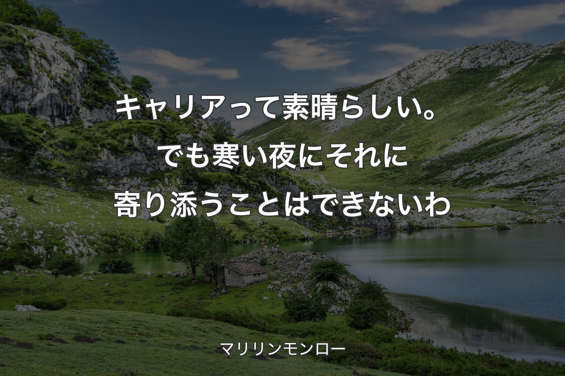 【背景1】キャリアって素晴らしい。でも寒い夜にそれに寄り添うことはできないわ - マリリンモンロー