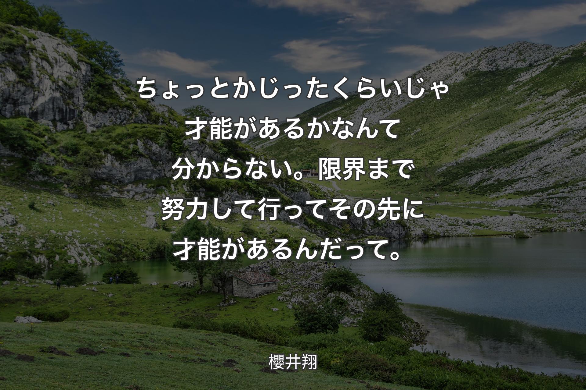 ちょっとかじったくらいじゃ才能があるかなんて分からない。限界まで努力して行ってその先に才能があるんだって。 - 櫻井翔